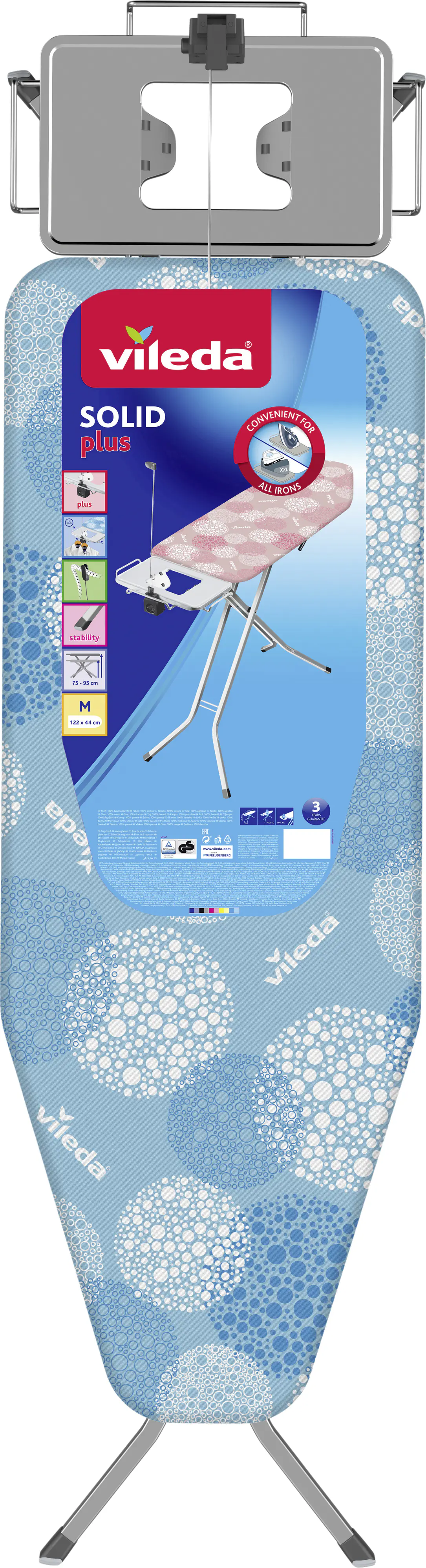 Vileda Bügeltisch Solid Plus 122 x 44 cm