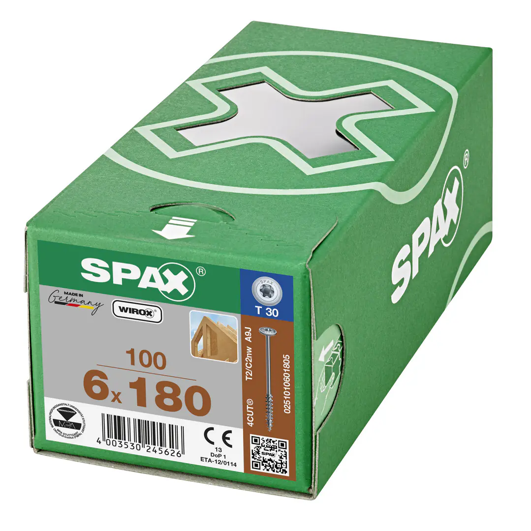 Spax Holzbauschrauben 6.0 x 180 mm TX 30 Tellerkopf - 100 Stk.