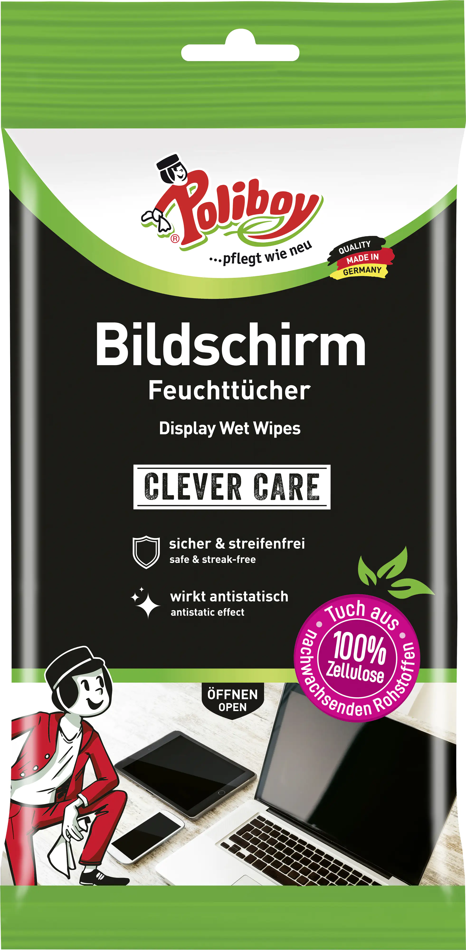 Poliboy Staubmeister Flachbildschirm Feuchttücher 30 Stück Poliboy Staubmeister Flachbildschirm Feuchttücher 30 Stück