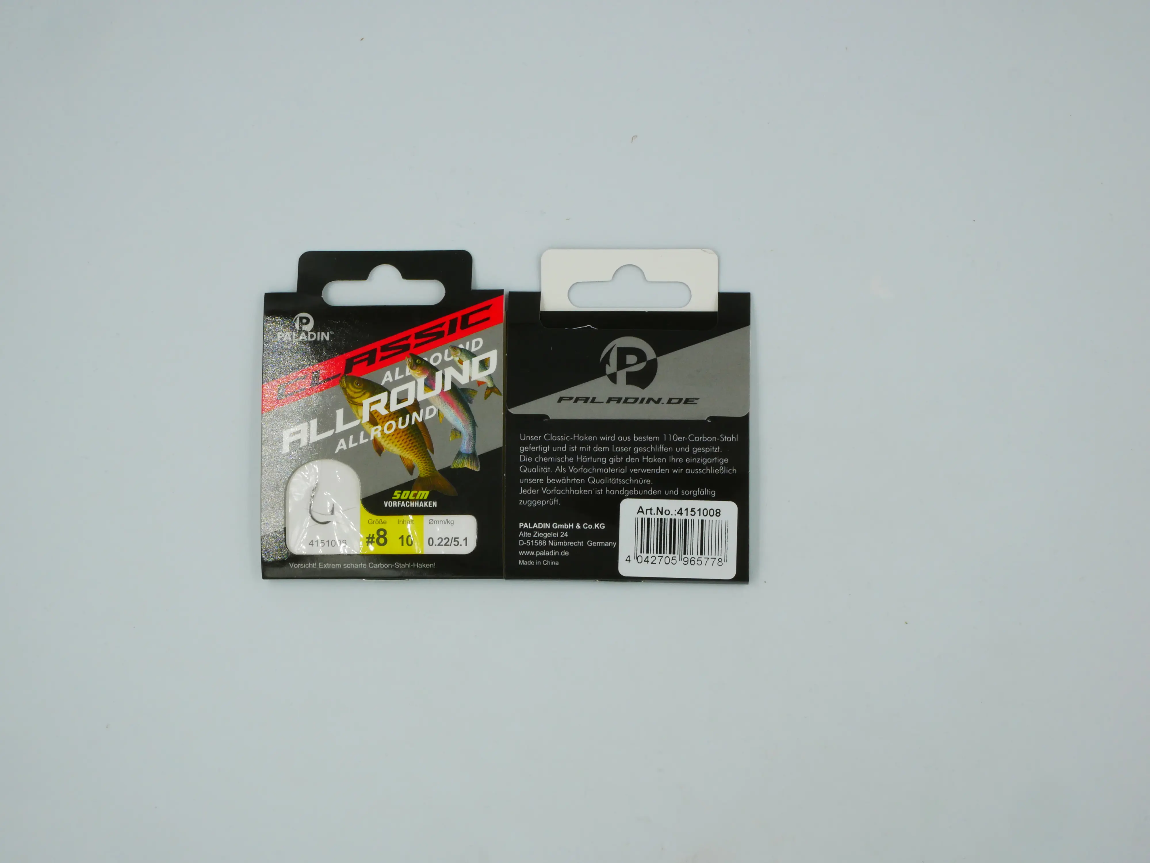 Paladin Allroundhaken gebunden Größe 8 50 cm 10 Stück gunsmoke