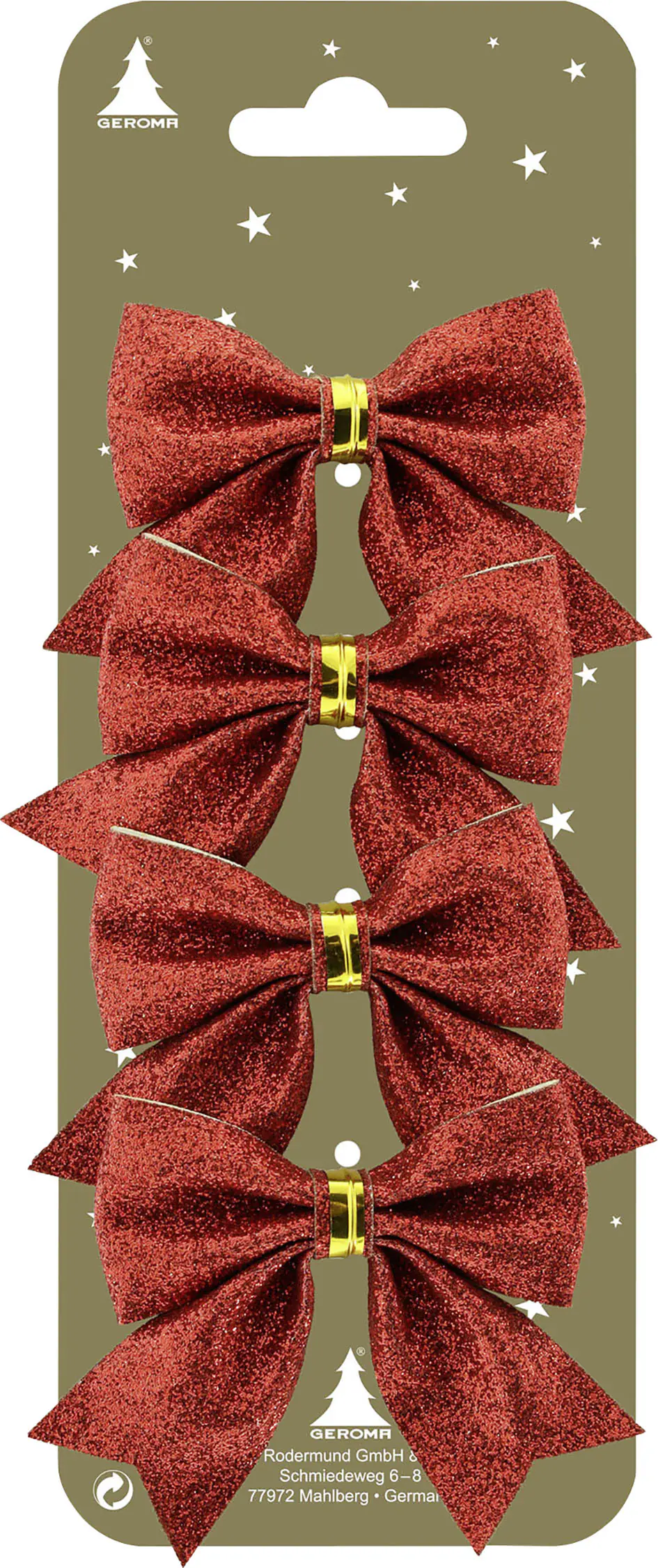 Dekohänger Schleifen Kunststoff 7 x 5 cm rot 4 Stück