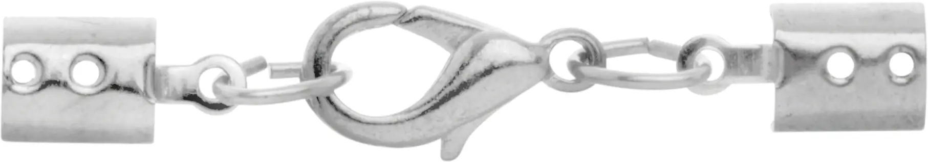 Glorex Lederbandverschluss 3 mm 1 Stück, silberfarben