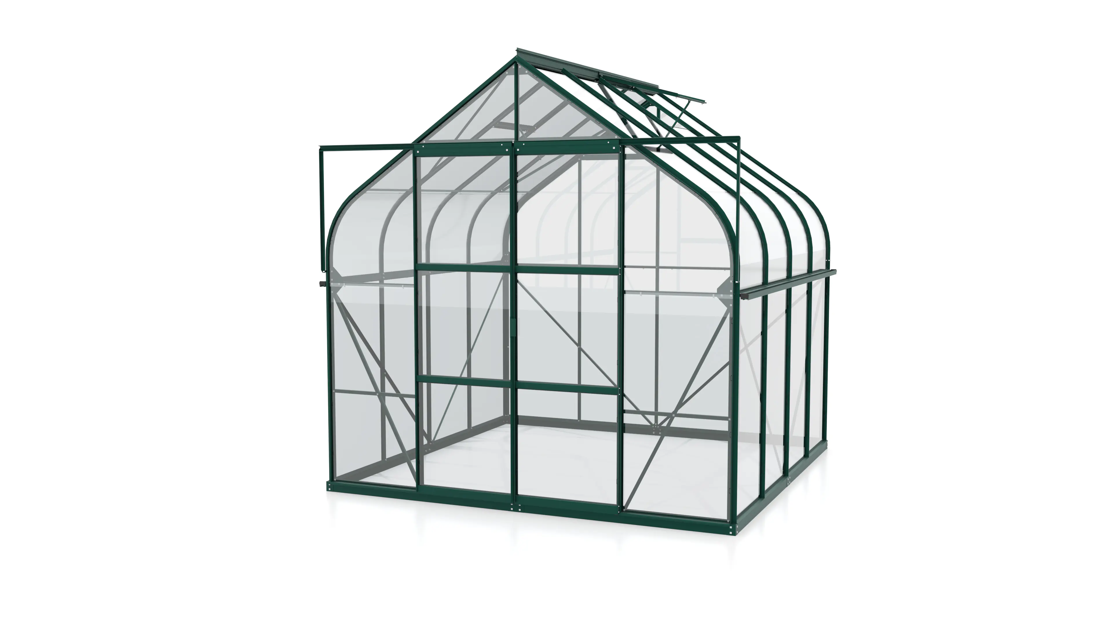 Vitavia Gewächshaus-Set Dione 6700 ESG 3 mm smaragd 254 x 254 cm 