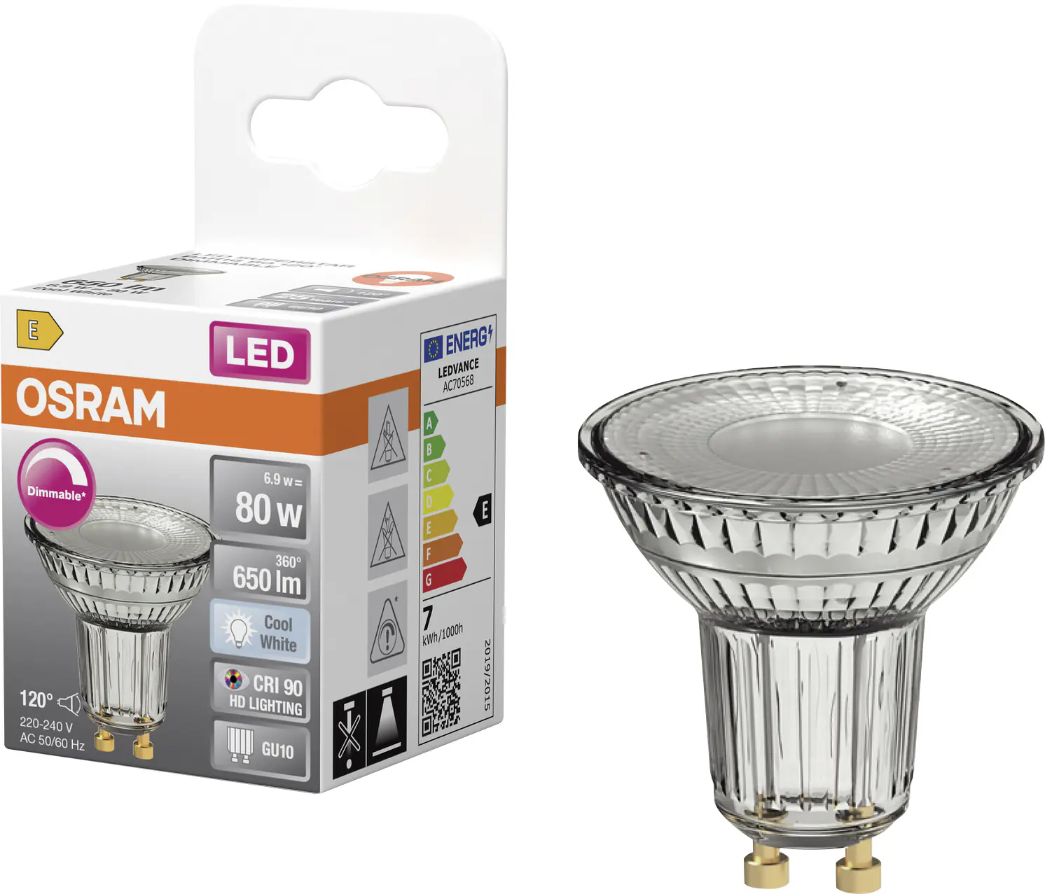 Osram LED Leuchtmittel GU10 Superstar PAR16 120° 6,9W dimmbar kaltweiß