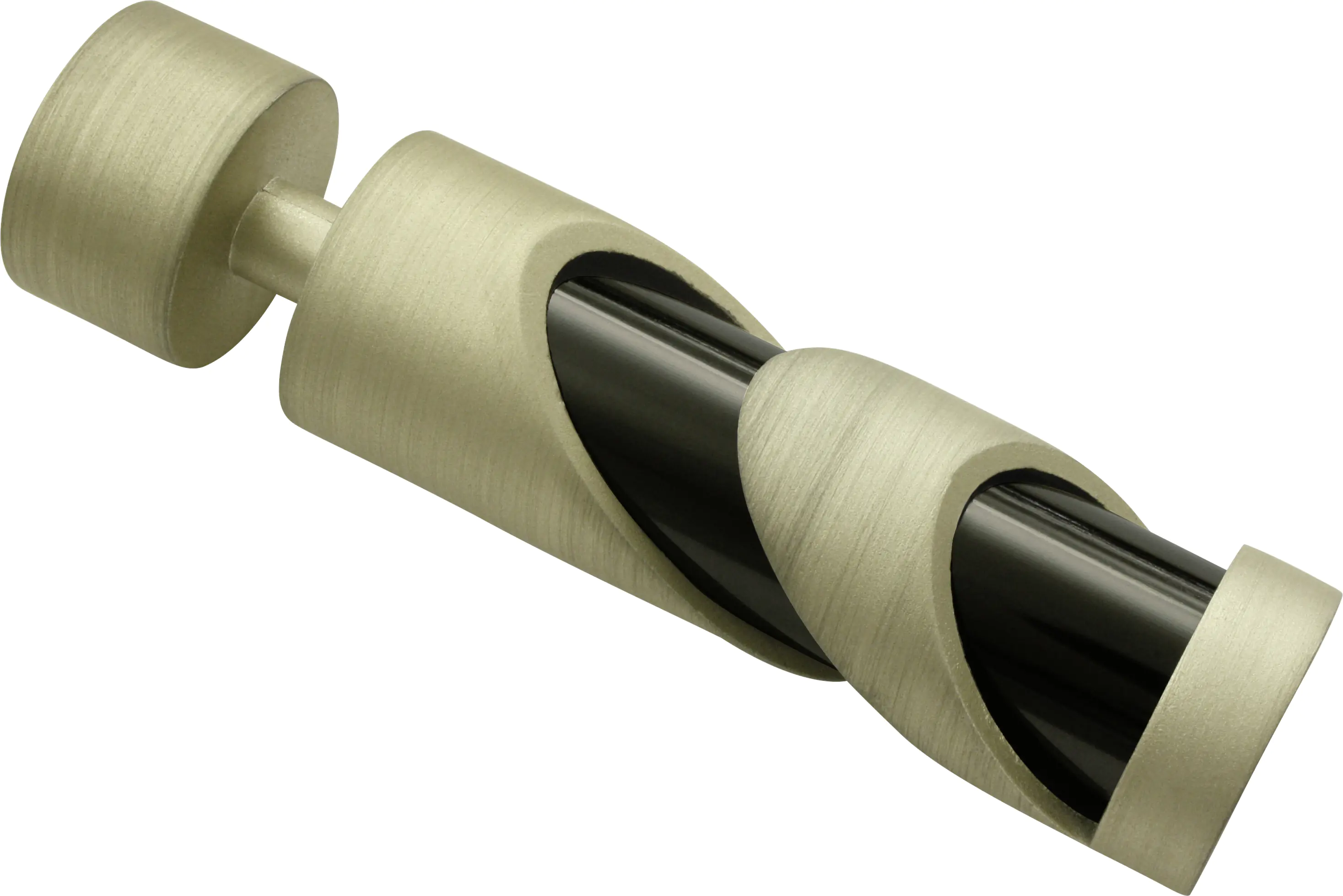 Gardinia Endknopf Kira Tube champagner-schwarz, Ø 19 mm