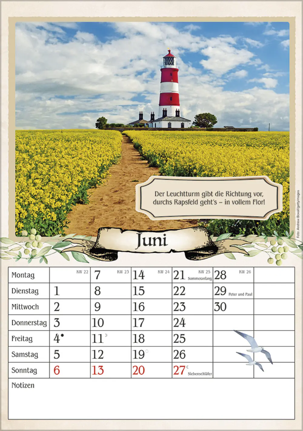 Korsch Kalender Rentner 2027 mit Witzen & Rezepten