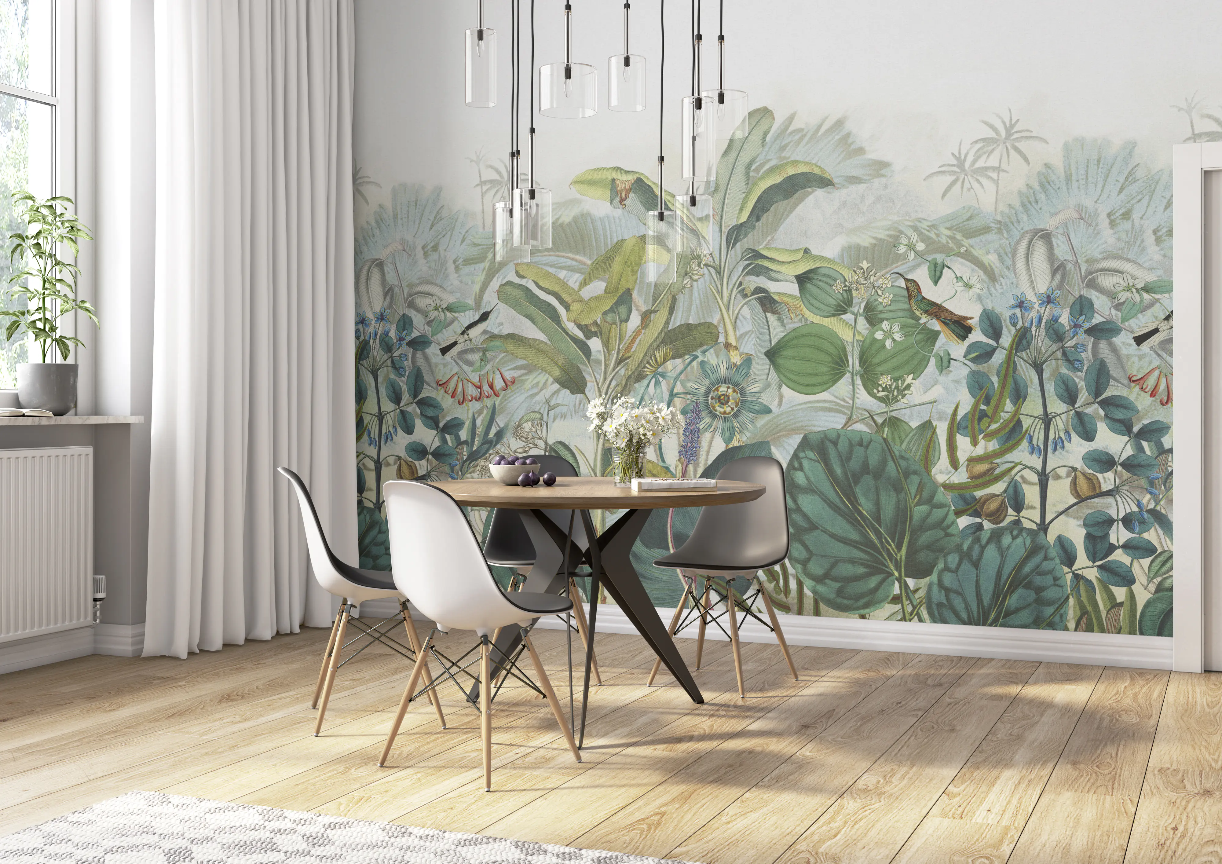 Rasch Vlies Fototapete 543650 Blau-Petrol hell Muster & Motive 2,65 m x 2,65 m