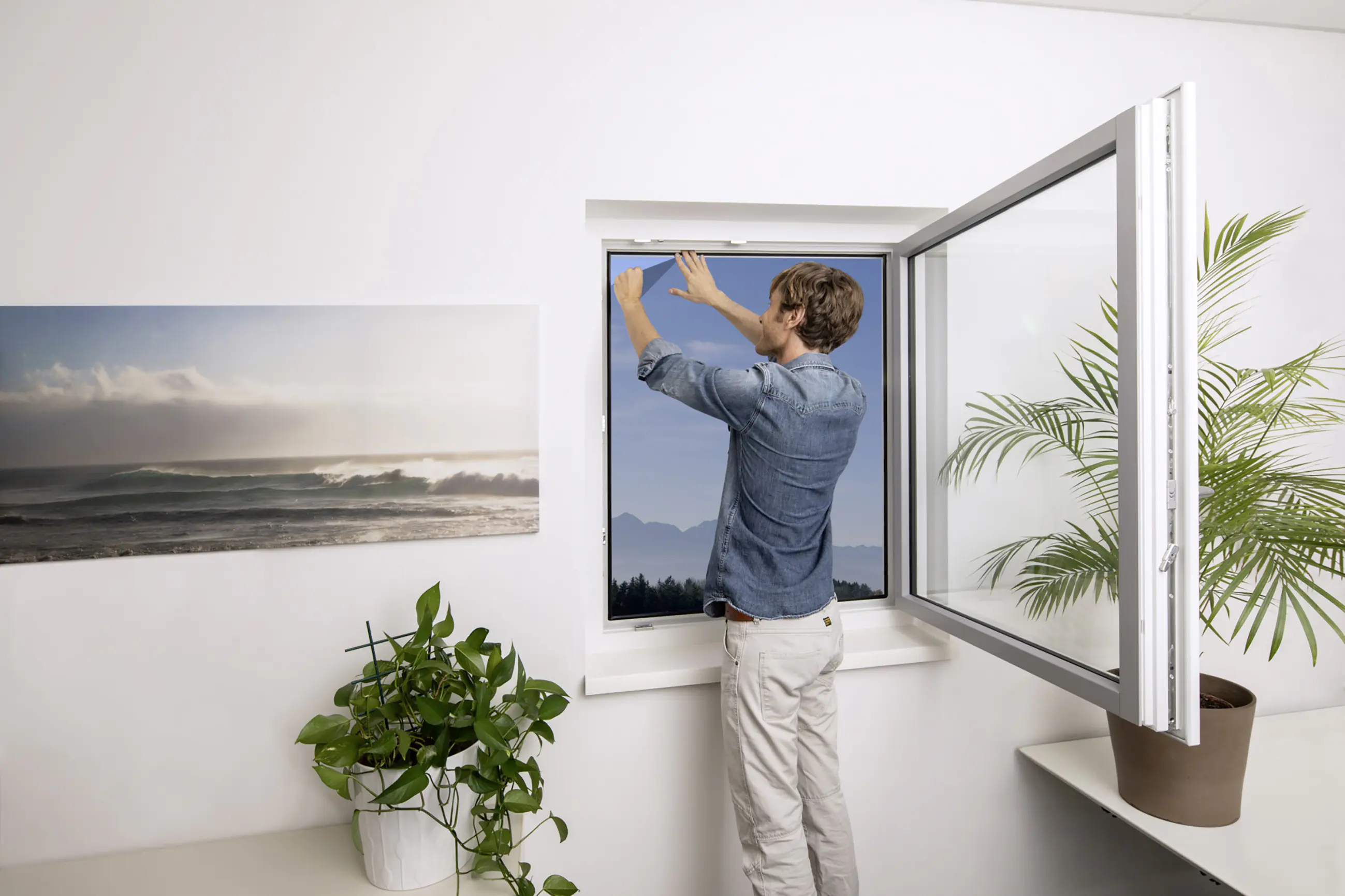 TrendLine Fliegengitter 130 x 150 cm anthrazit kürzbar