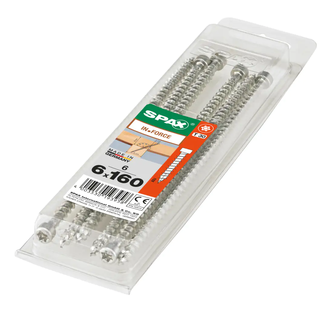 Spax Holzbauschrauben 6.0 x 160 mm TX 30 Zylinderkopf - 6 Stk.