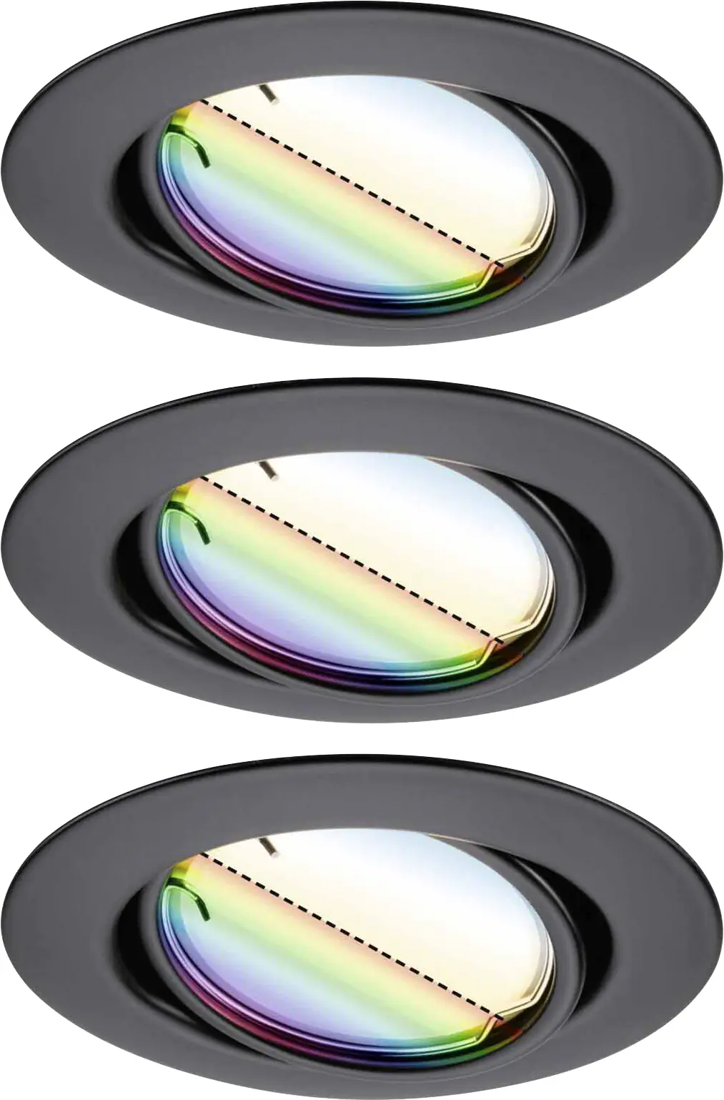 Paulmann LED Einbauleuchte Coin Base 3er Set schwarz matt Zigbee RGBW RGBW Ø 9 cm schwenkbar 