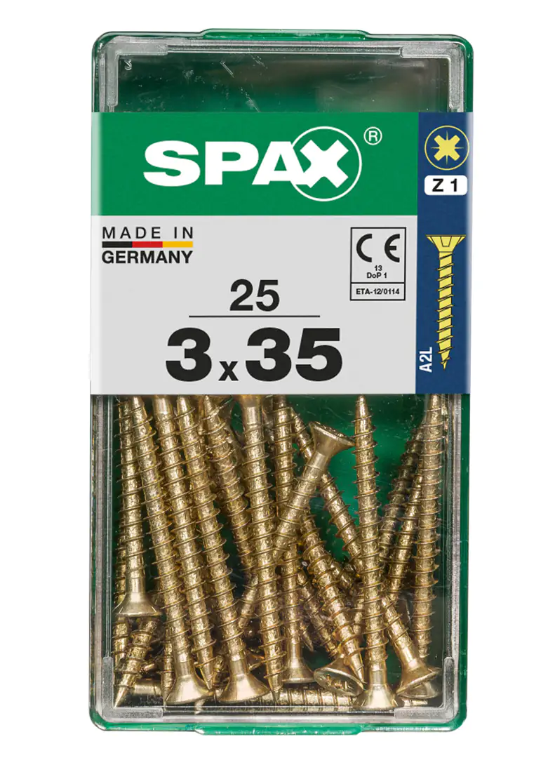 Spax Universalschrauben 3.0 x 35 mm PZ 1 - 25 Stk. Spax Universalschrauben 3.0 x 35 mm PZ 1 - 25 Stk.