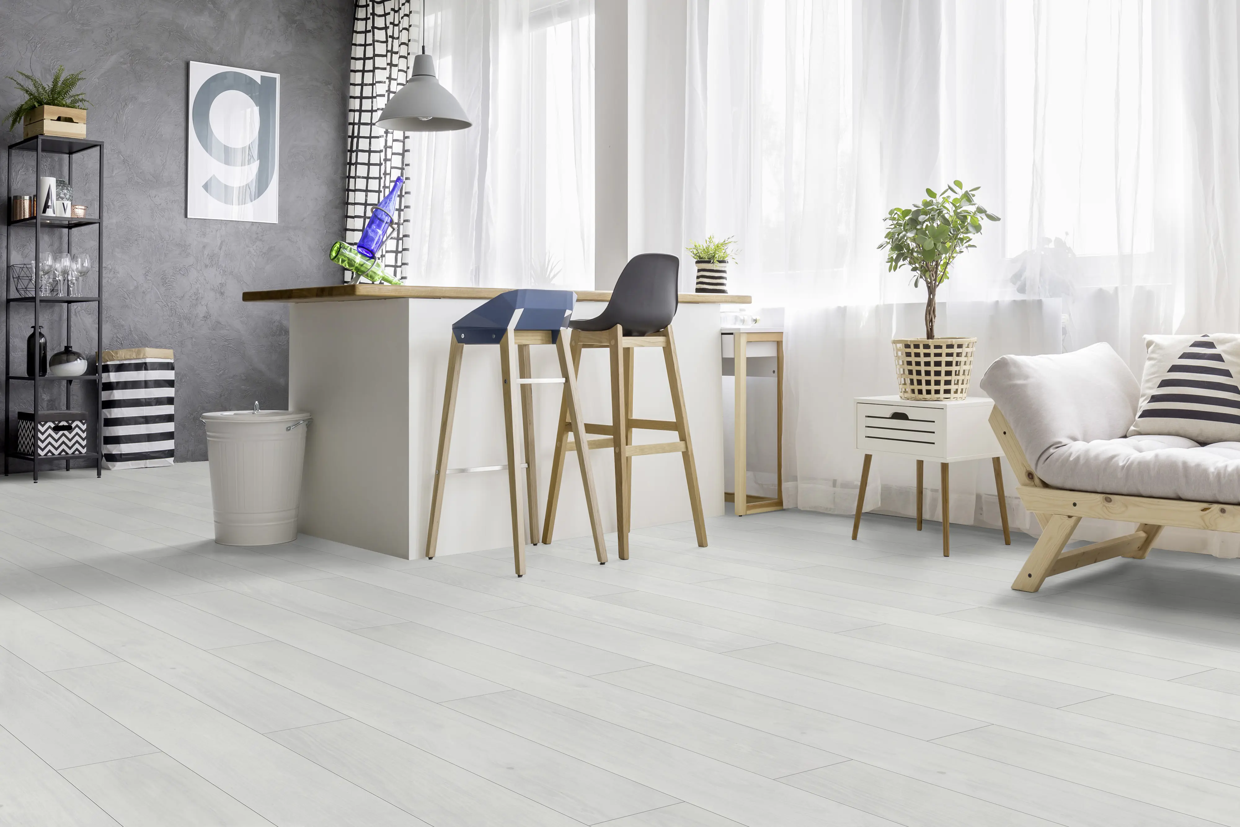 Classen Laminat Megaloc Aquaprotect 128,5 x 19,2 cm 8 mm Oak white creme