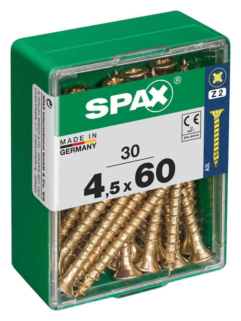 Spax Universalschrauben 4.5 x 60 mm PZ 2 - 30 Stk.