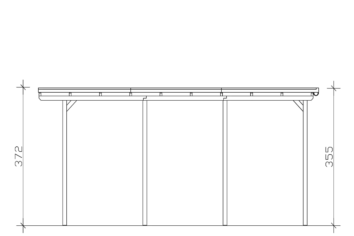 SKAN HOLZ Carport Emsland Caravan 404 x 846 cm, lasiert in Eiche hell