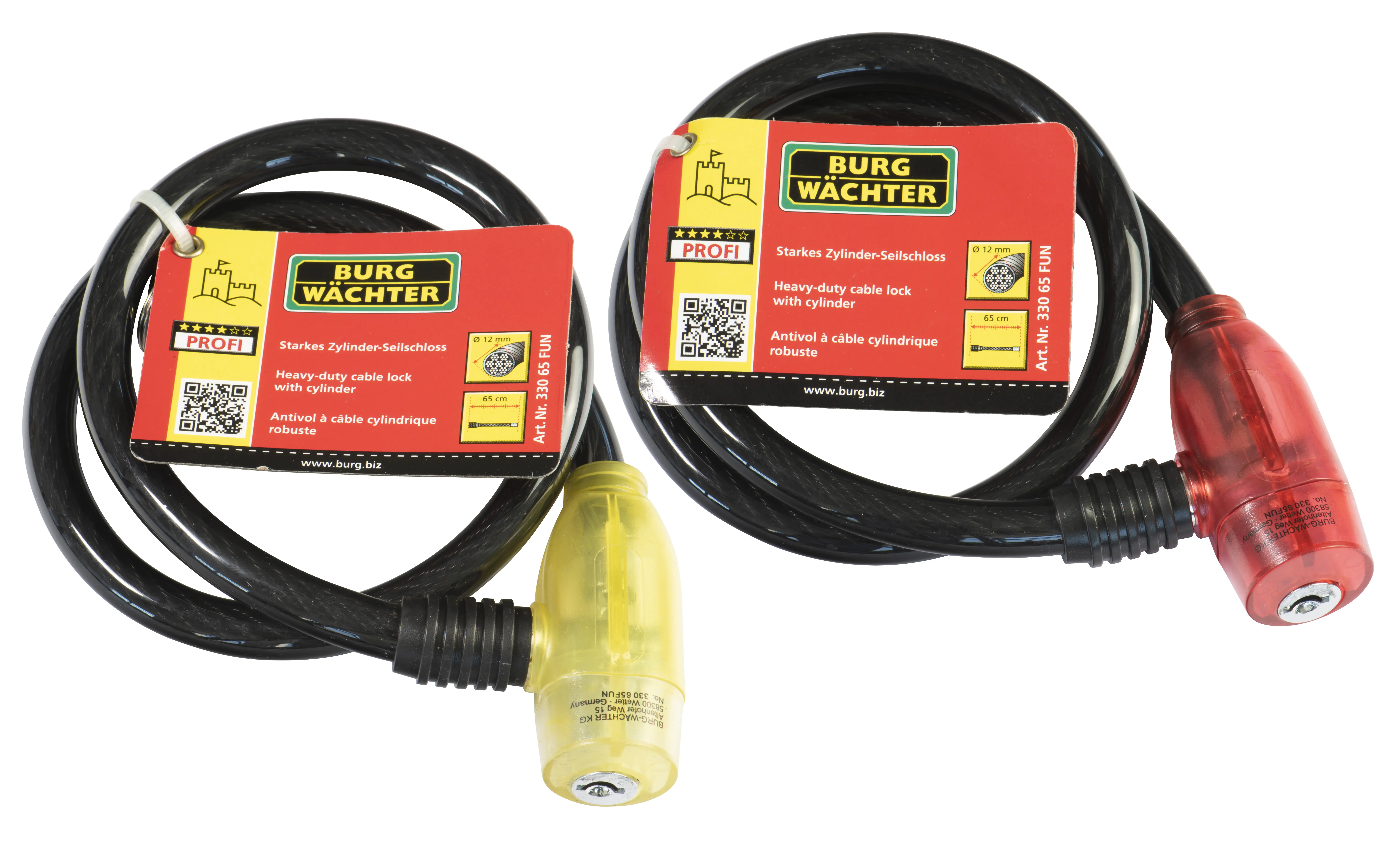 Burg Wächter Seilschloss 330 65 650mm Ø 12mm schwarz