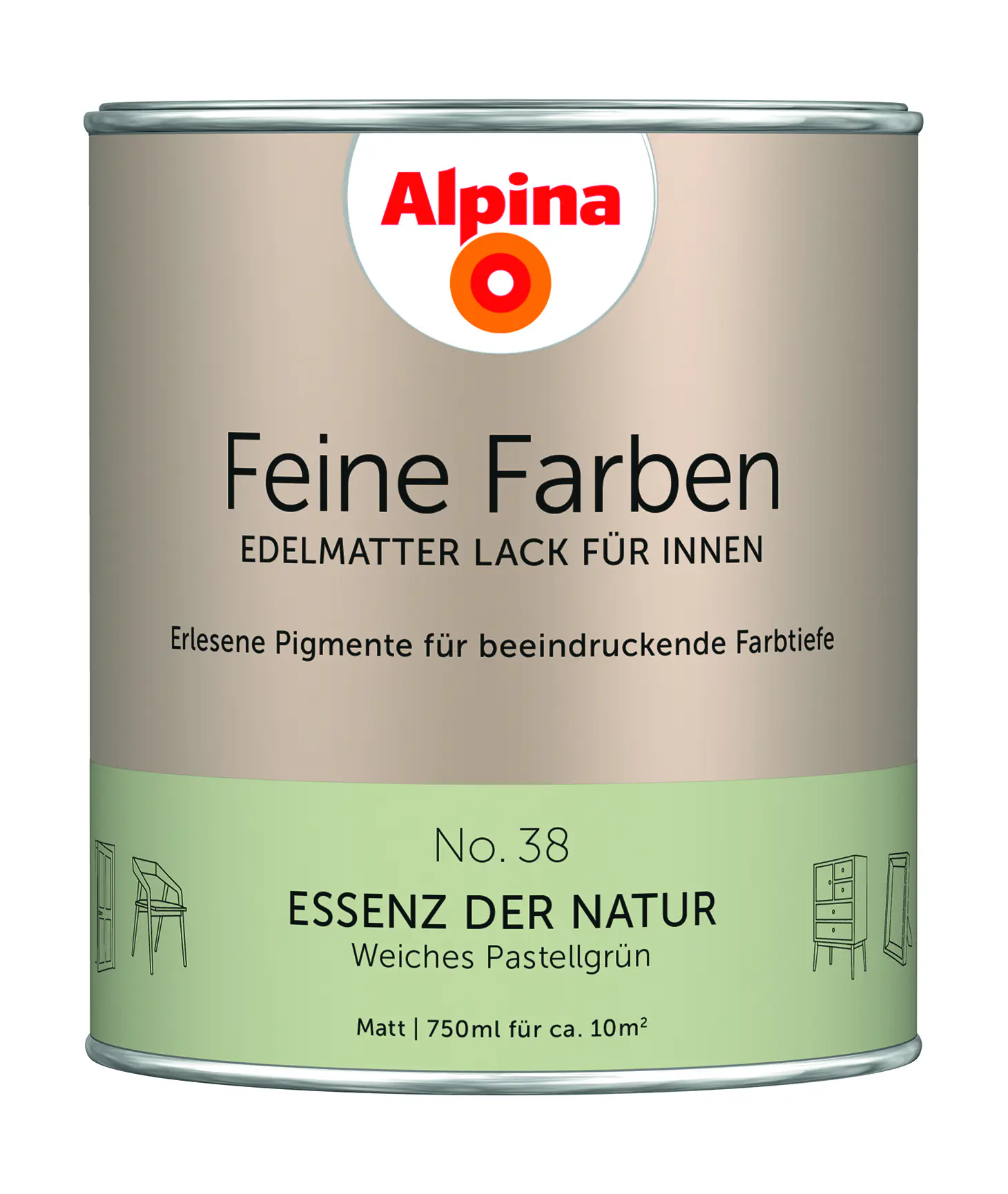 Alpina Feine Farben Lack No. 38 Essenz der Natur - pastellgrün 750 ml