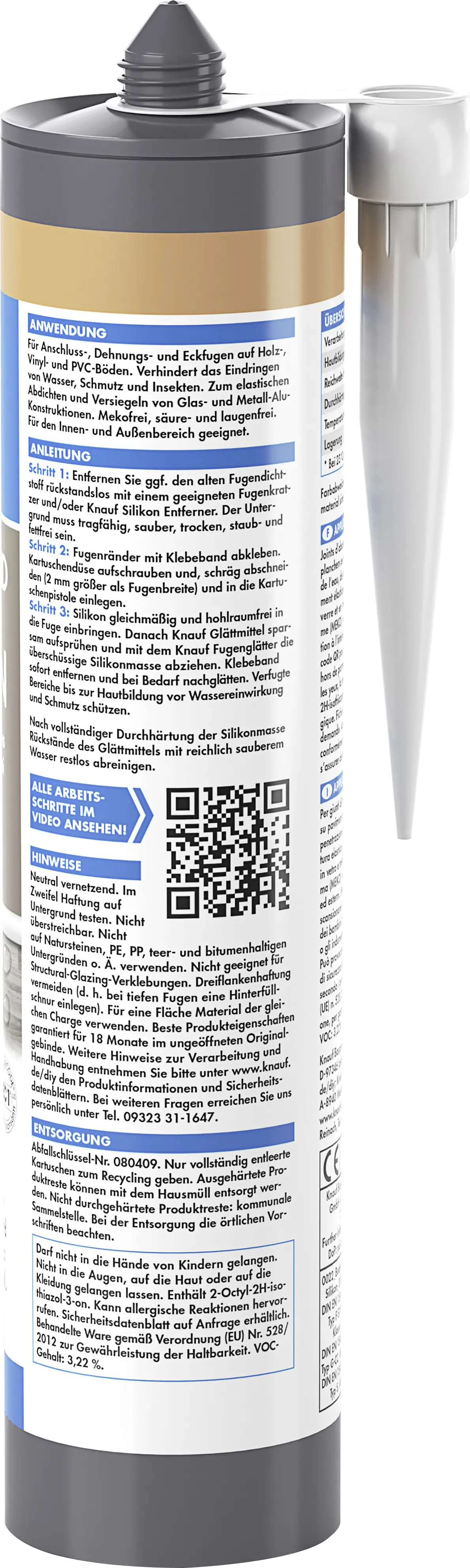 Knauf Boden- & Fenster Silikon 300 ml buche