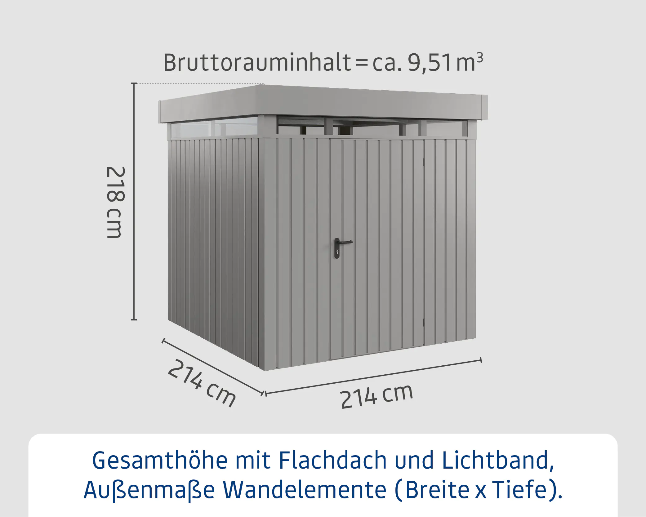 EcoStar Metallgerätehaus Euroline EFD5 LB graualuminium 214 x 214 cm EcoStar Metallgerätehaus Euroline EFD5 LB graualuminium 214 x 214 cm
