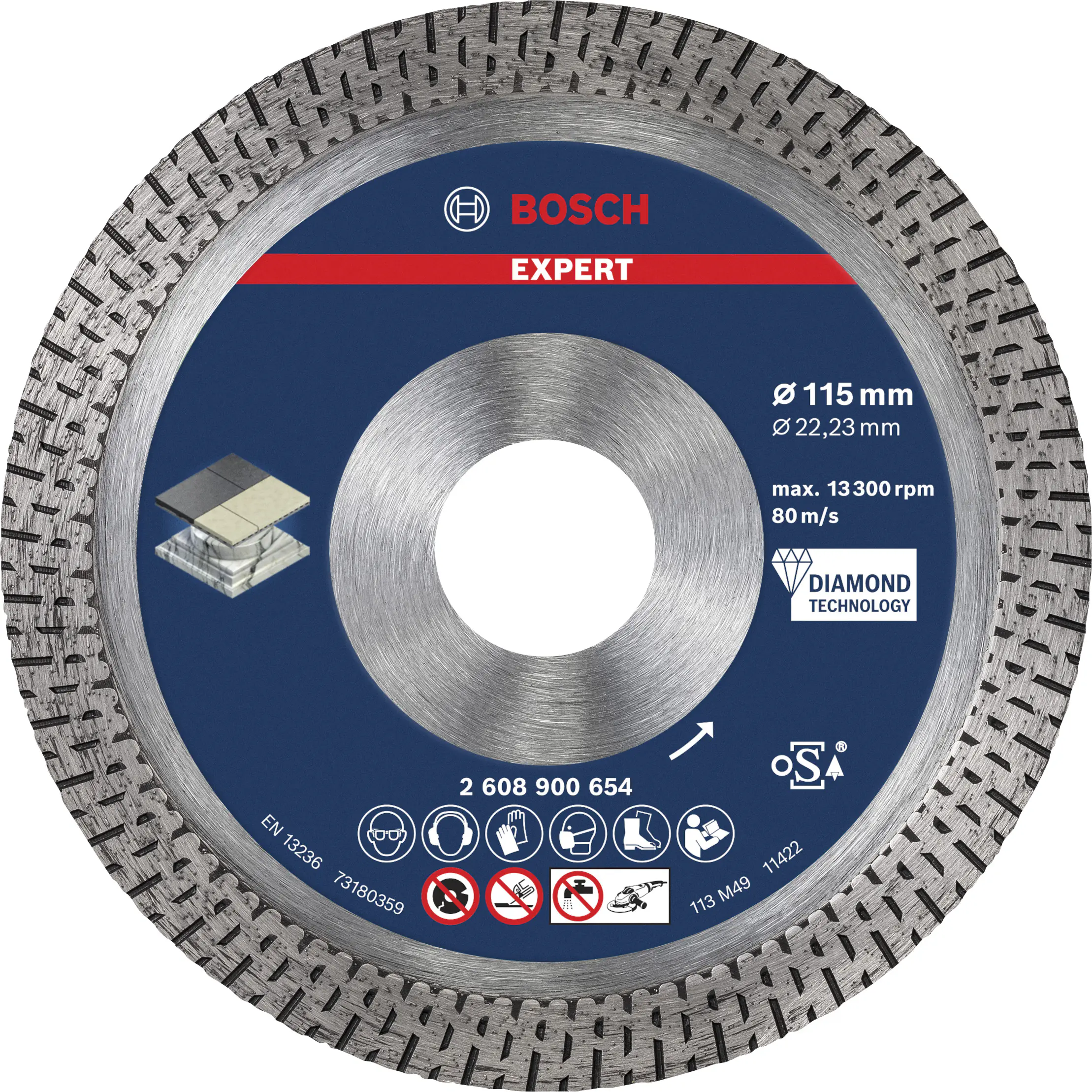 Bosch Expert HardCeramic Diamanttrennscheiben 115 x 22,23 x 1,4 x 10 mm