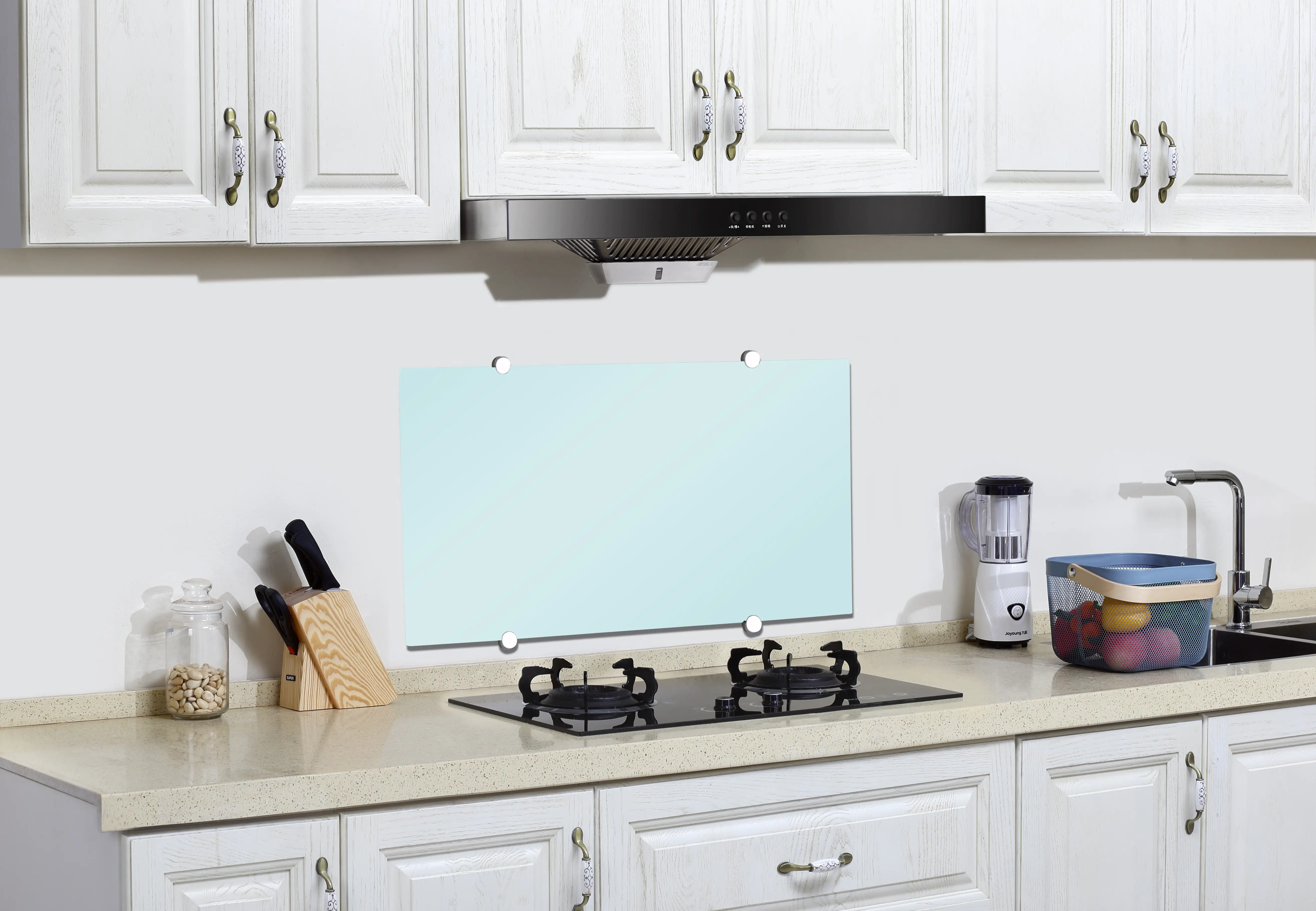 TrendLine Küchenrückwand Glas weiß 90 x 45 cm, 5 mm