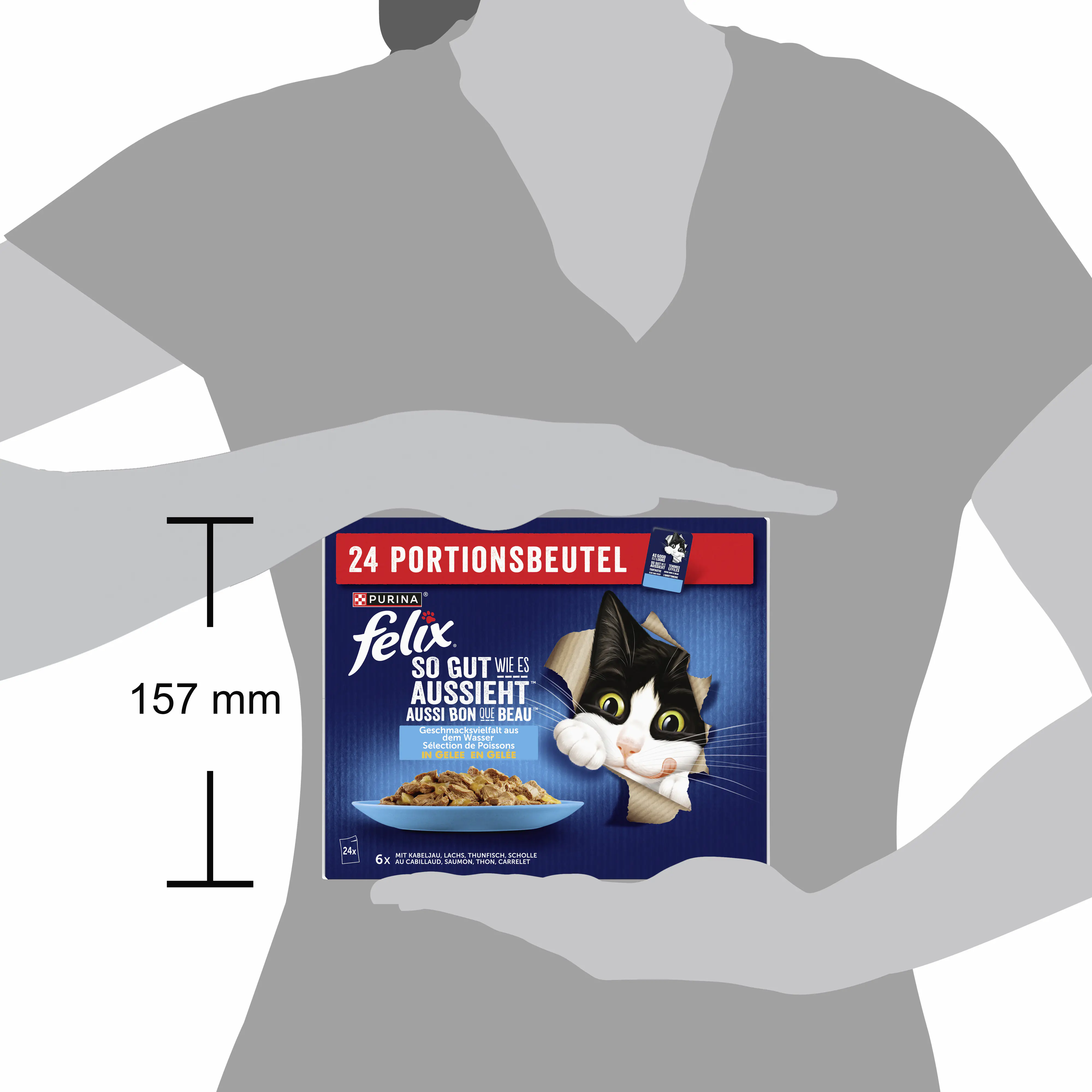 Felix Geschmacksvielfalt aus dem Wasser in Gelee Katzenfutter 24 x 85 g Felix Geschmacksvielfalt aus dem Wasser in Gelee Katzenfutter 24 x 85 g