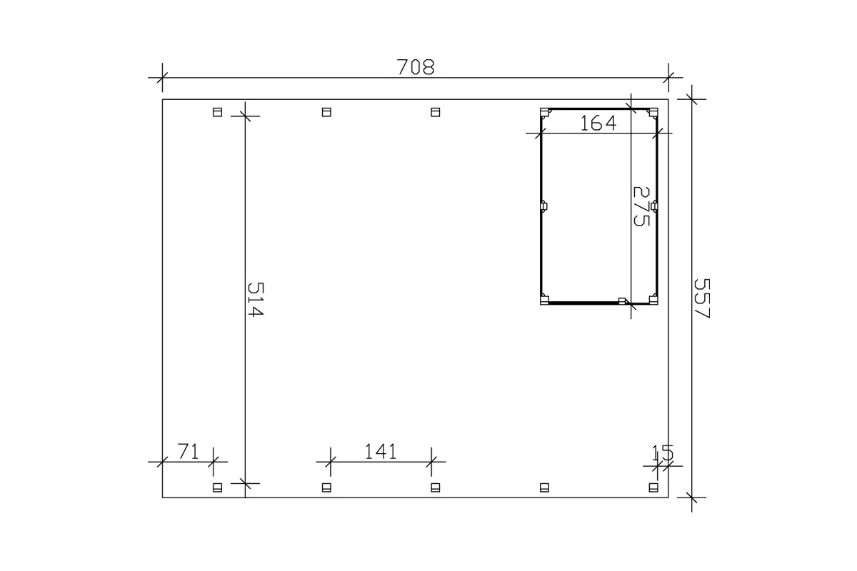 SKAN HOLZ Carport Friesland Set 4 557 x 708 cm, lasiert in Nussbaum