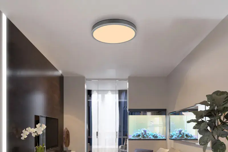 Globo Deckenleuchte Doro Ø 45 x 8,5 cm silber warmweiß