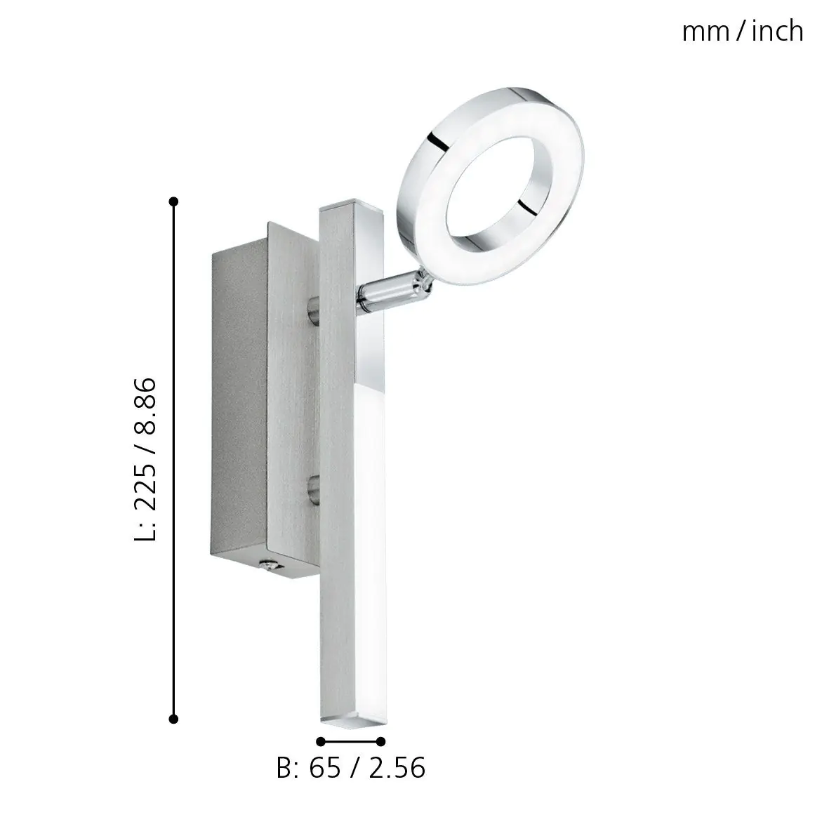 Eglo 1er LED Spot Cardillio 1 alu-chro 22,5 x 6,5 cm warmweiß Eglo 1er LED Spot Cardillio 1 alu-chro 22,5 x 6,5 cm warmweiß