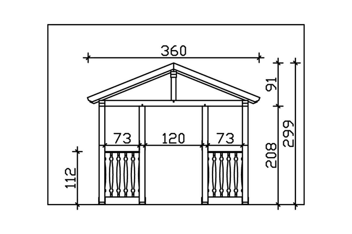 4018211016471_05 SKAN HOLZ Vordach Stralsund Typ 6 360 x 139 cm, lasiert in Eiche hell