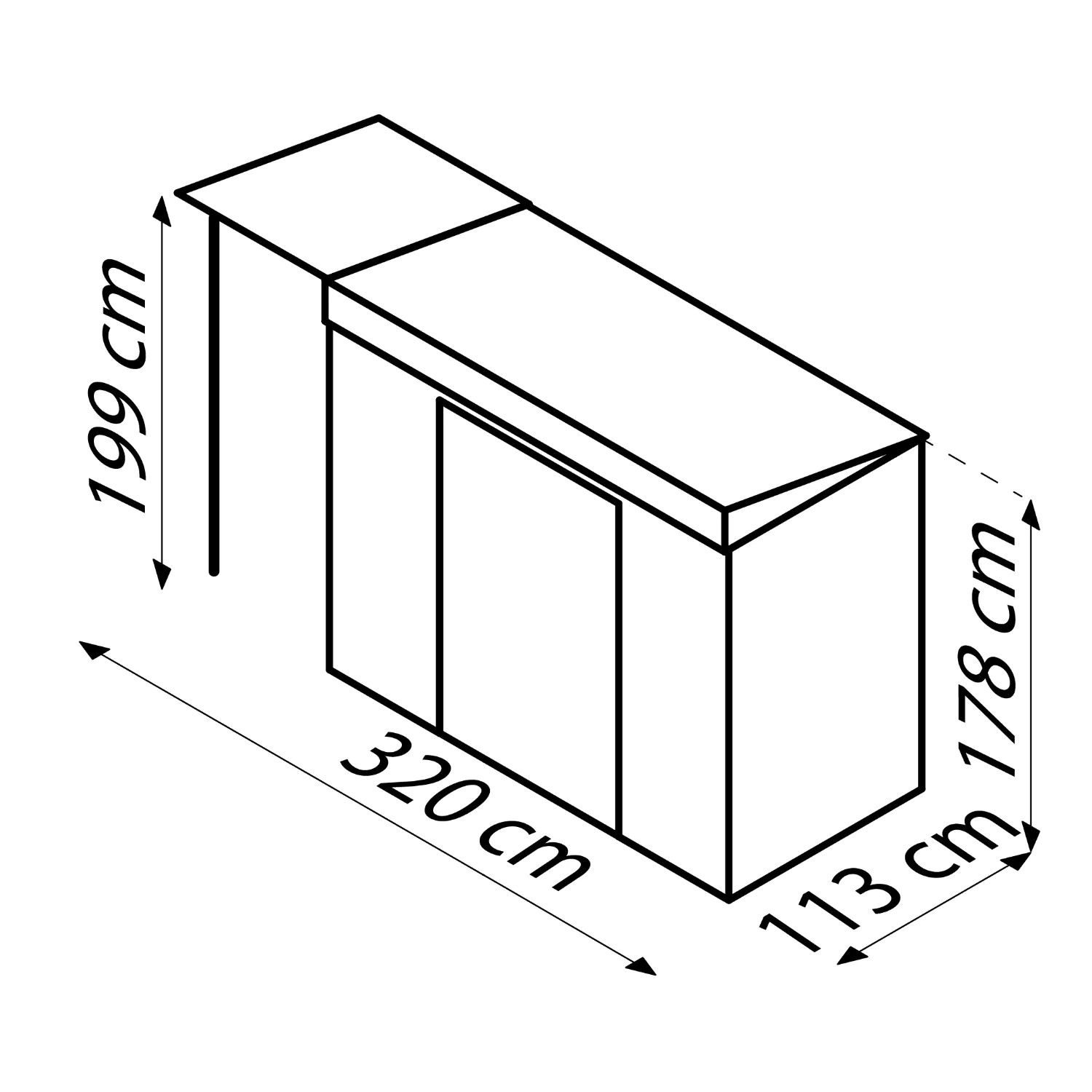 Globel Gerätehaus Set Skillion 84, inkl. Schleppdach 325 x 124 cm, anthrazit Globel Gerätehaus Set Skillion 84, inkl. Schleppdach 325 x 124 cm, anthrazit