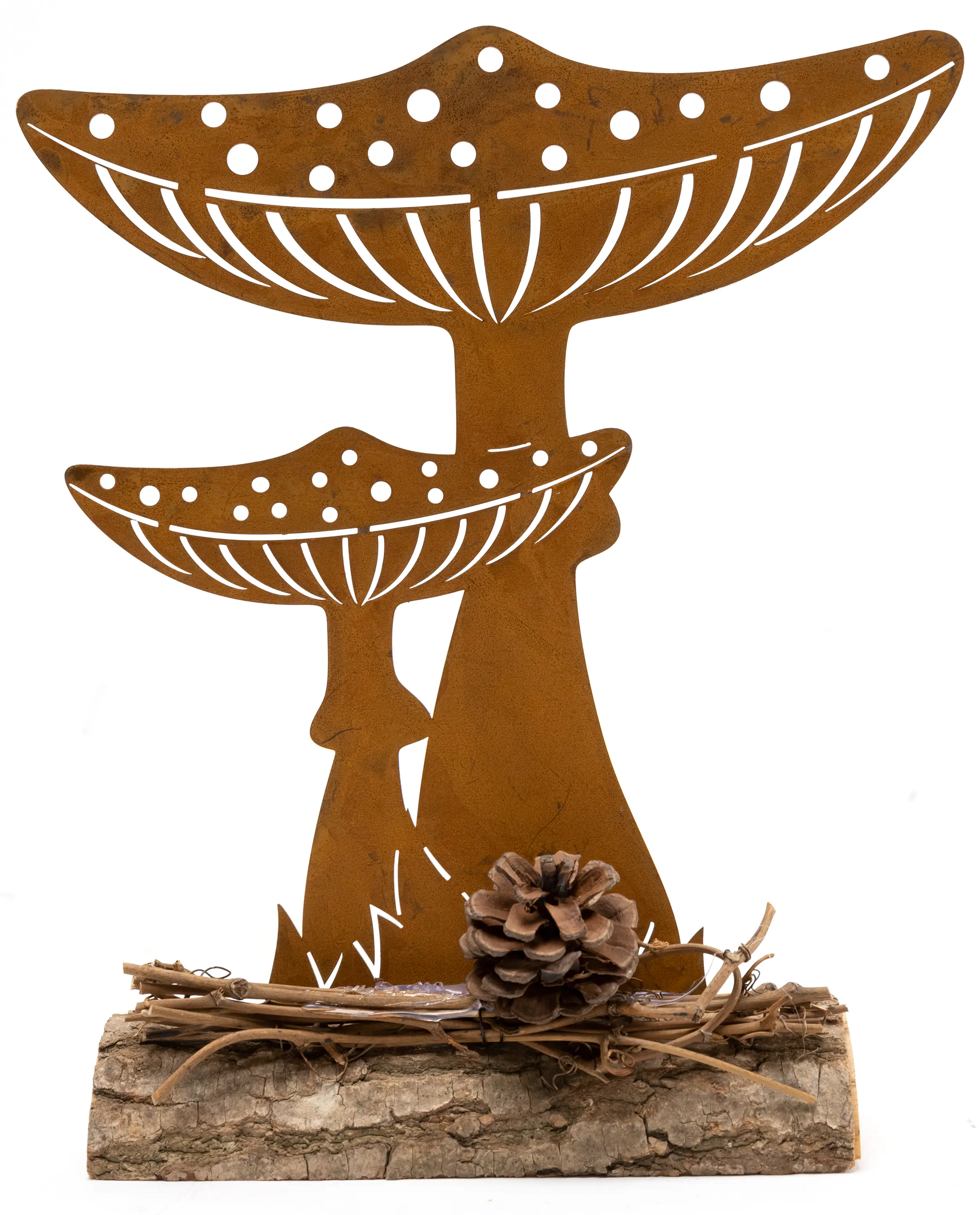 TrendLine Dekofigur Pilze Metall 22,5 x 19 cm Rostoptik