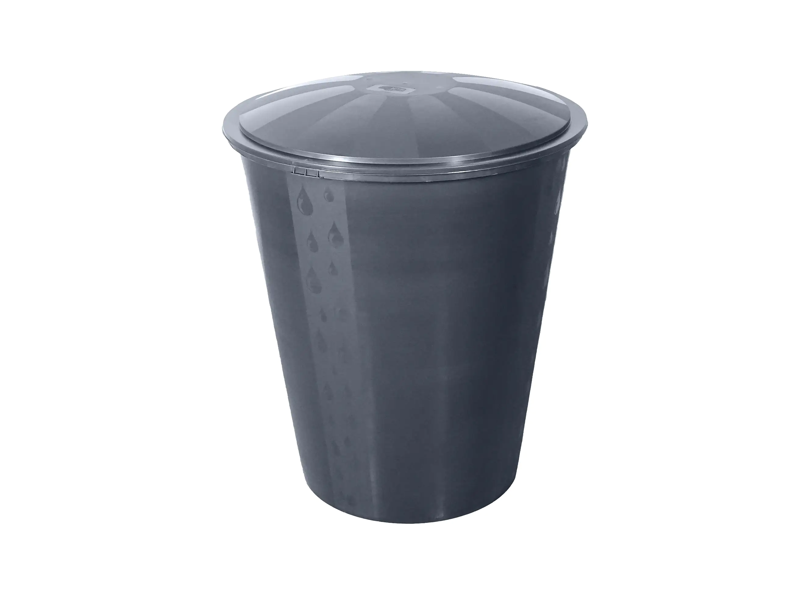 TrendLine Regentonne rund mit Deckel und Hahn 300 L grau