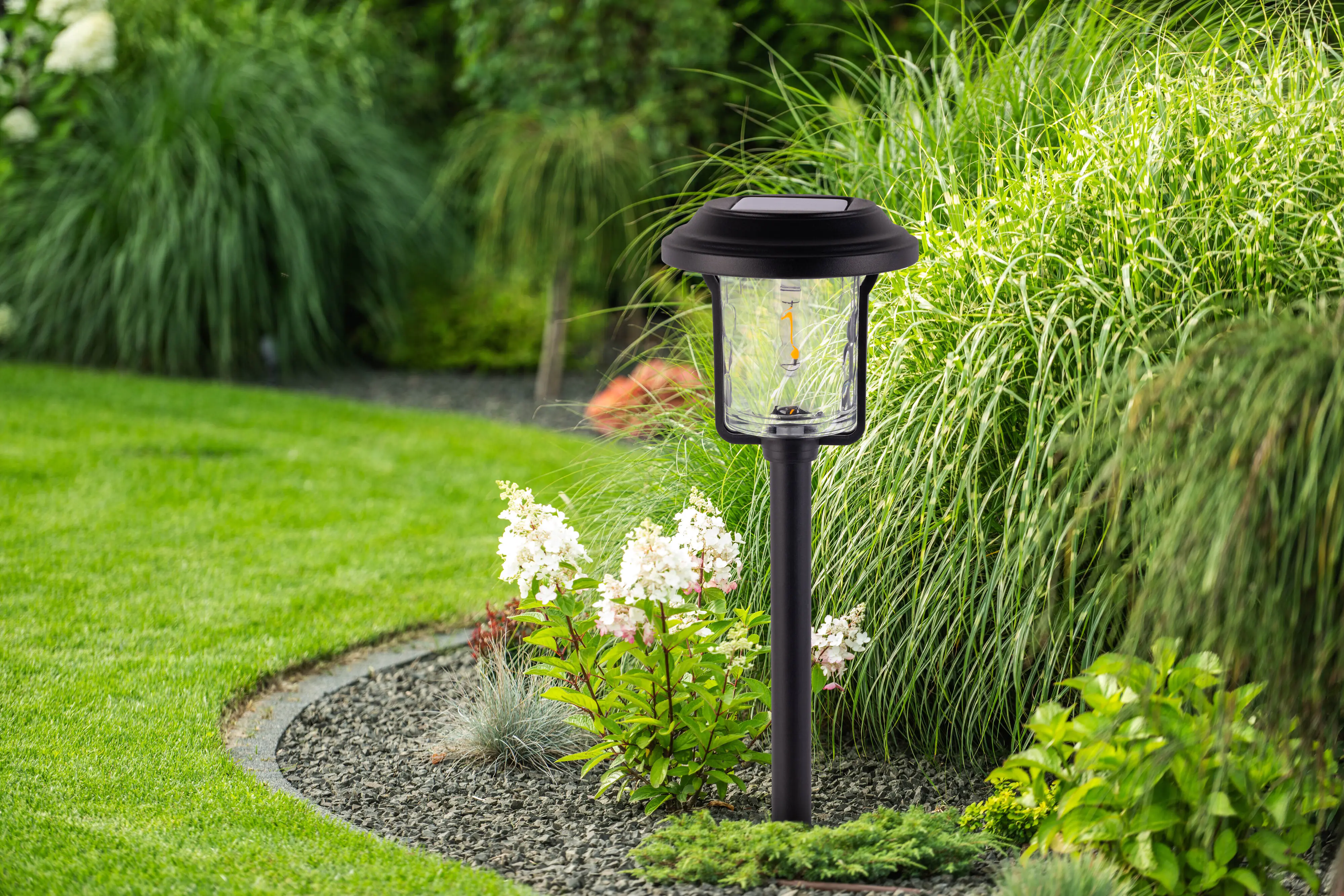 Light & More LED Solarleuchte mit Dämmerungssensor schwarz