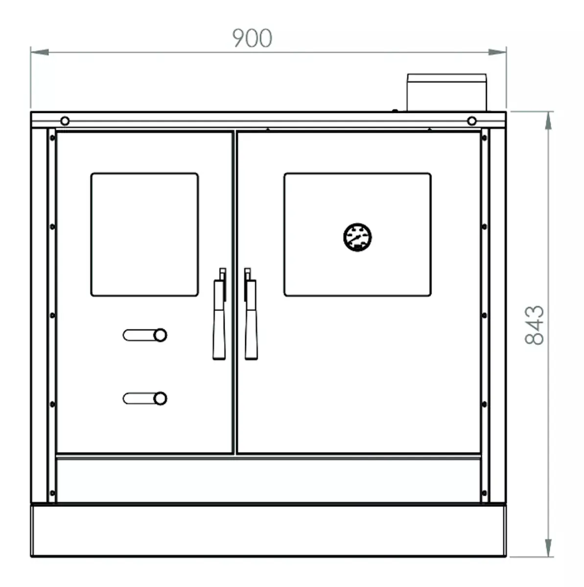 Firefix Küchenherd MAAS Natursteinverkleidung weiß mit einer Edelstahlfront 83 kW