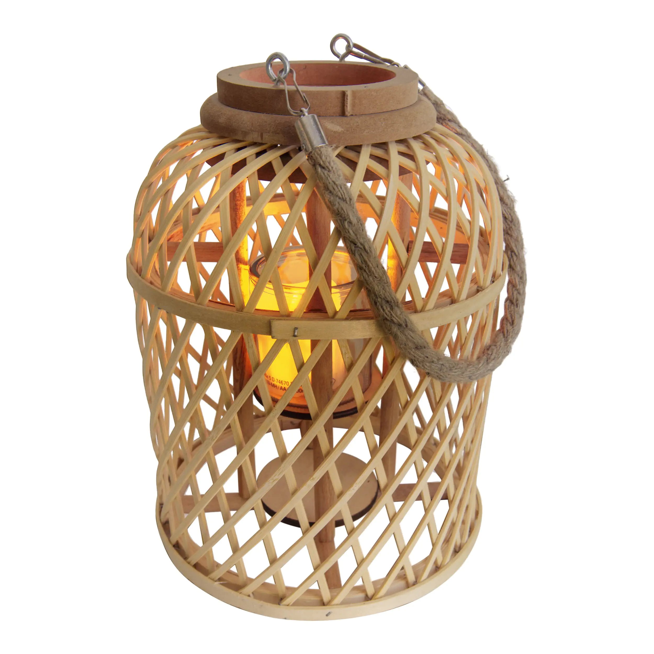 Light & More LED Dekoleuchte Korb hell mit Kerze mit Flammeneffekt 29 x 23 cm