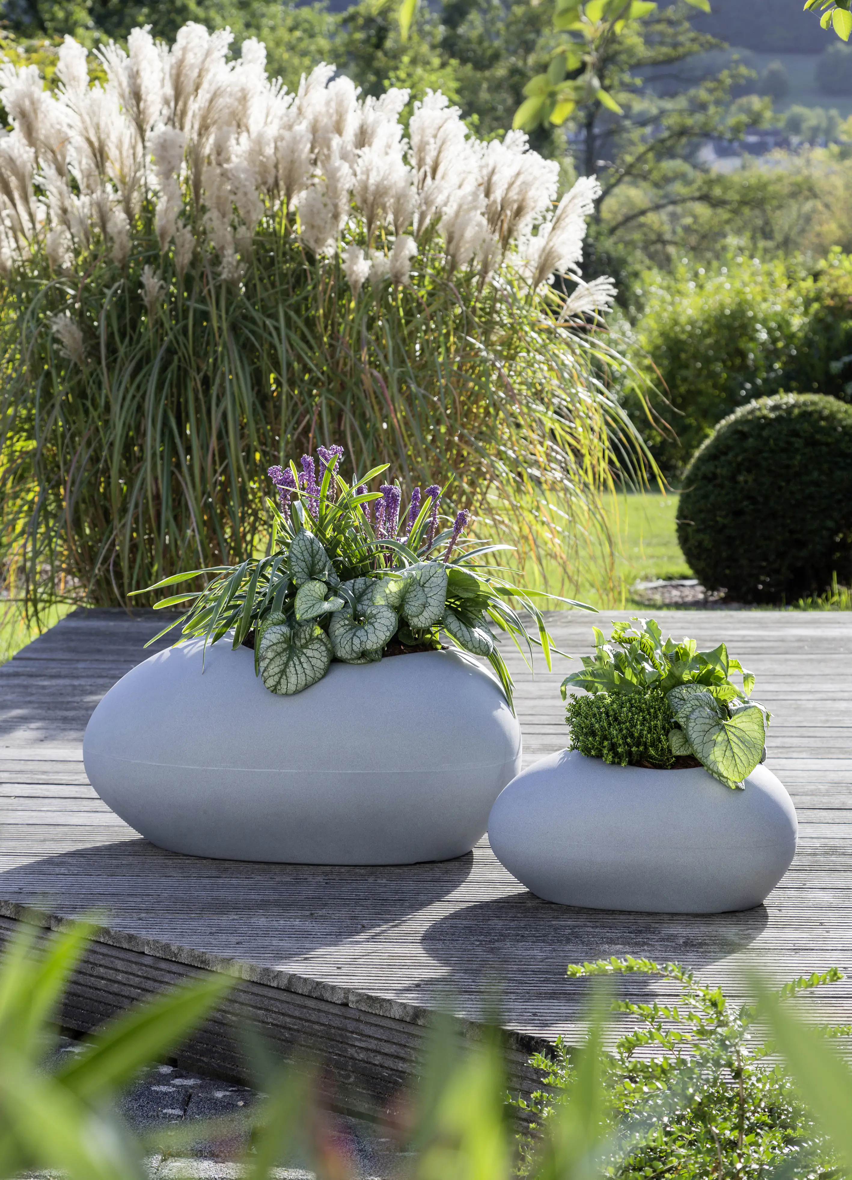 Scheurich Pflanzgefäß Flow Serie 280 granit grau Ø 48 cm Scheurich Pflanzgefäß Flow Serie 280 granit grau Ø 48 cm