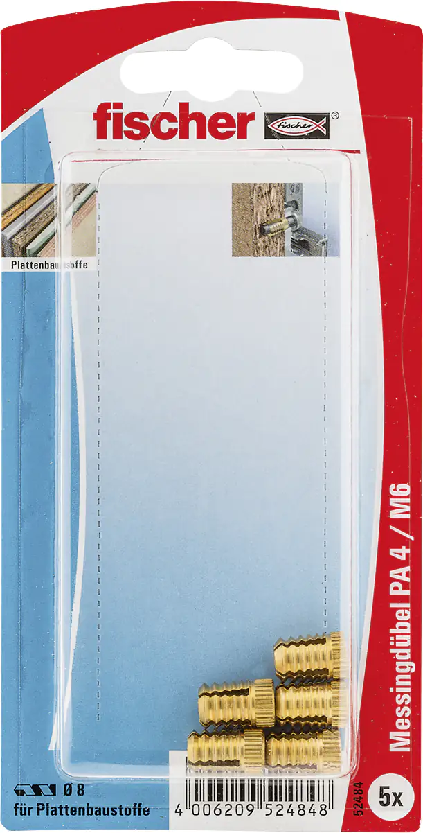 4006209524848 Fischer Messingdübel PA 8.0 x 13.5 mm - 5 Stück