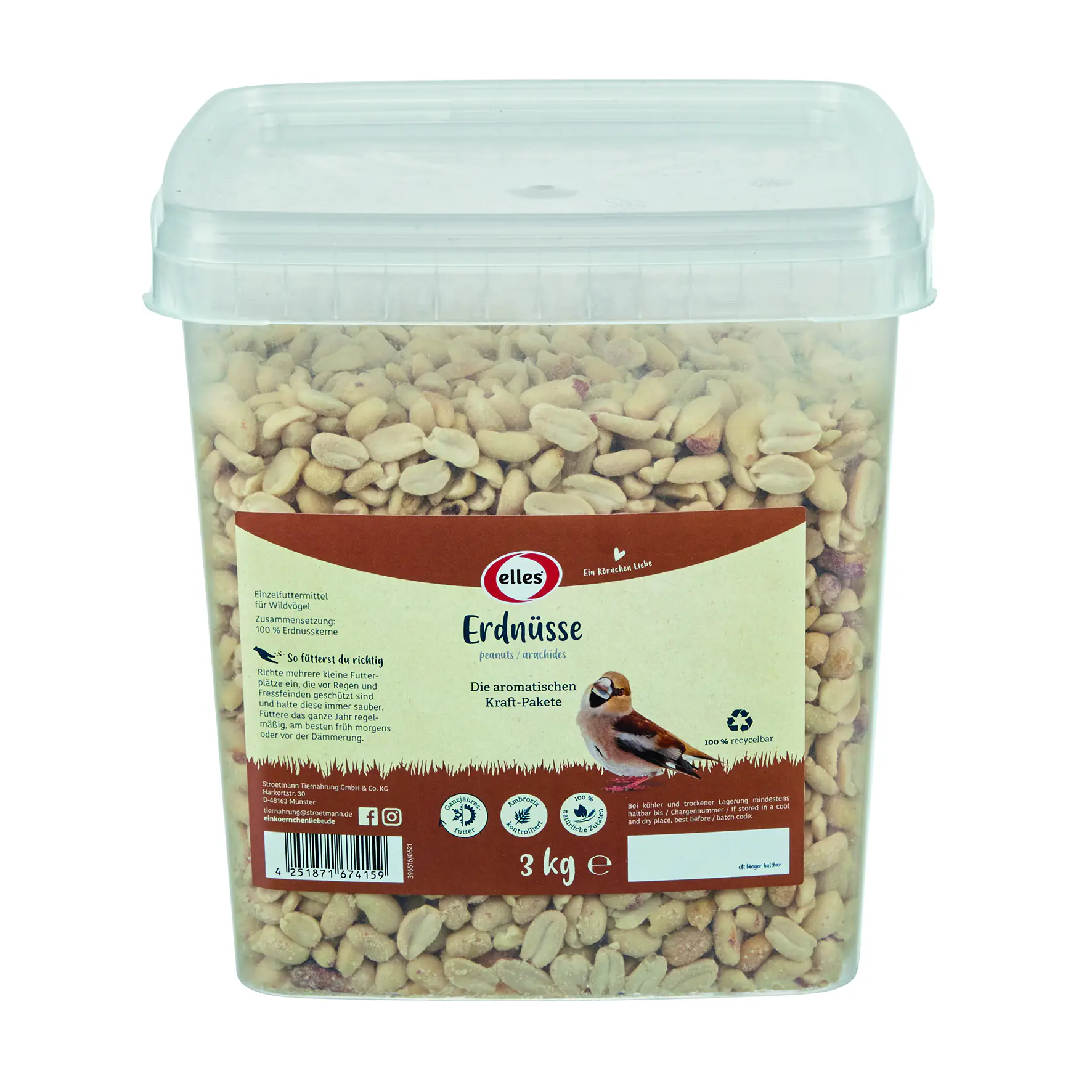 Elles Wildvogelfutter Erdnüsse 3 kg