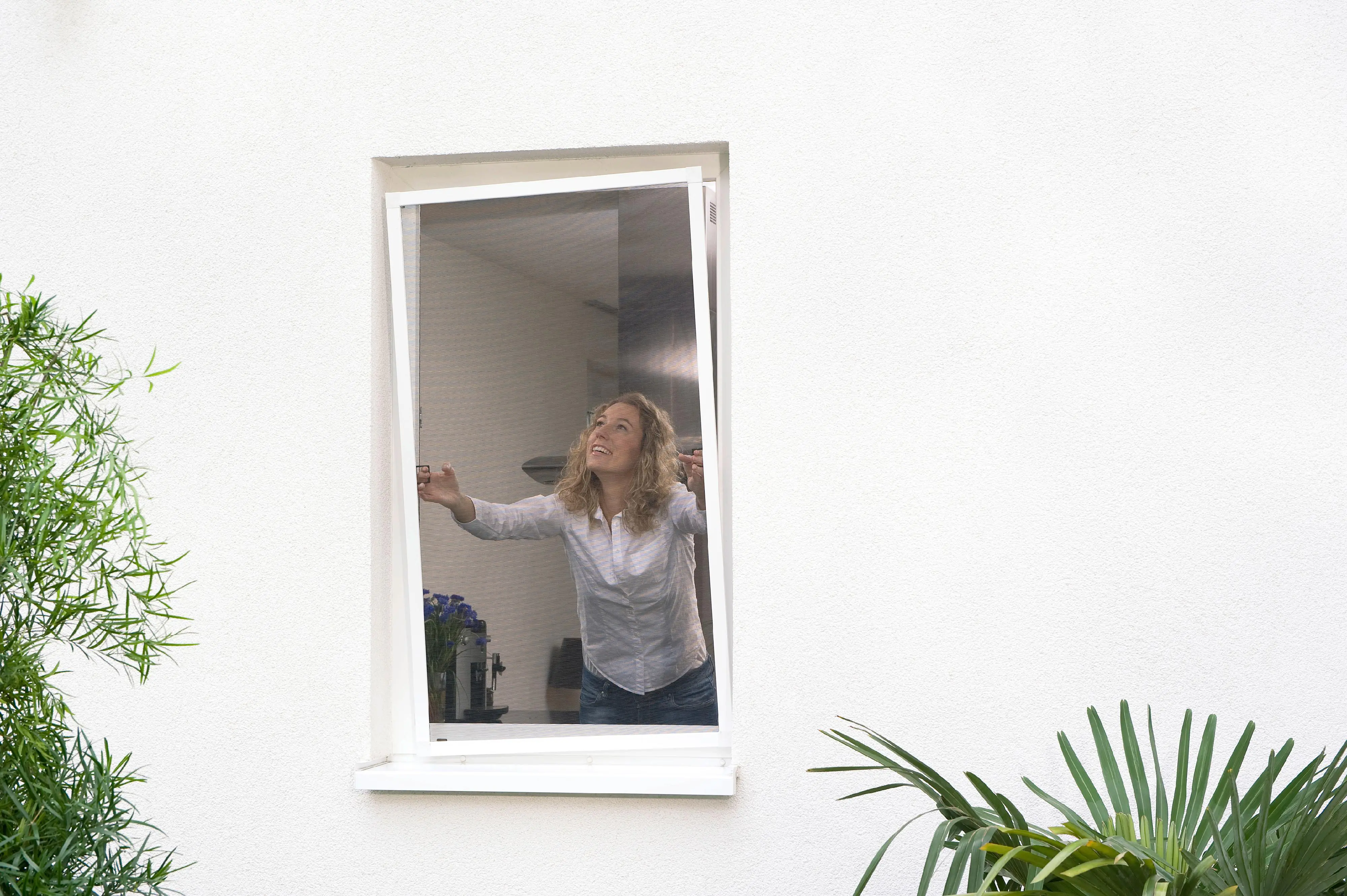 tesa Insektenschutz-Fenster COMFORT 100 x 120 cm anthrazit