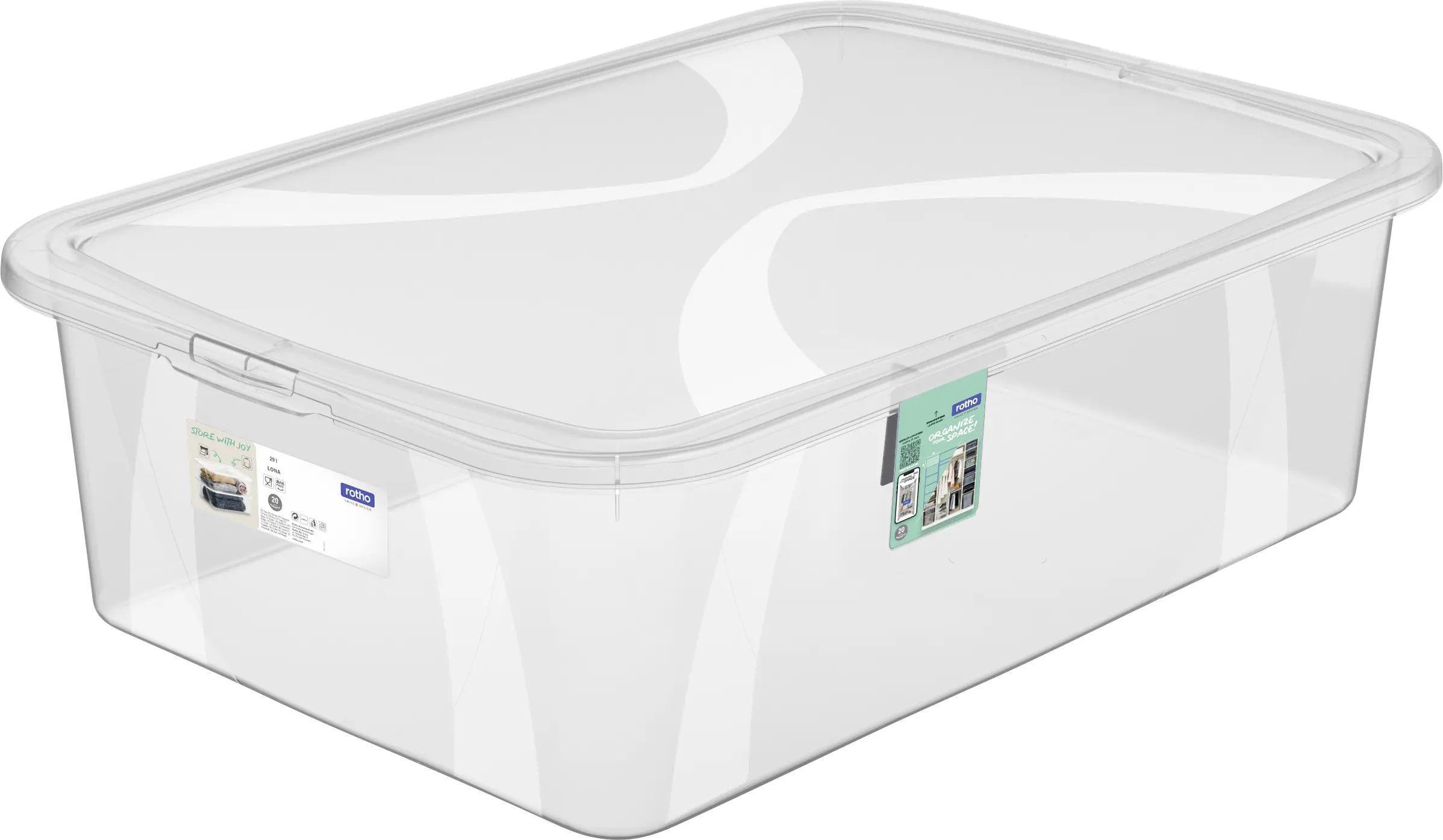 Rotho Aufbewahrungsbox Lona inkl. Deckel 29 L transparent