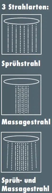 Primaster Brausegarnitur 3 Strahlarten Prag silbergrau 82 cm