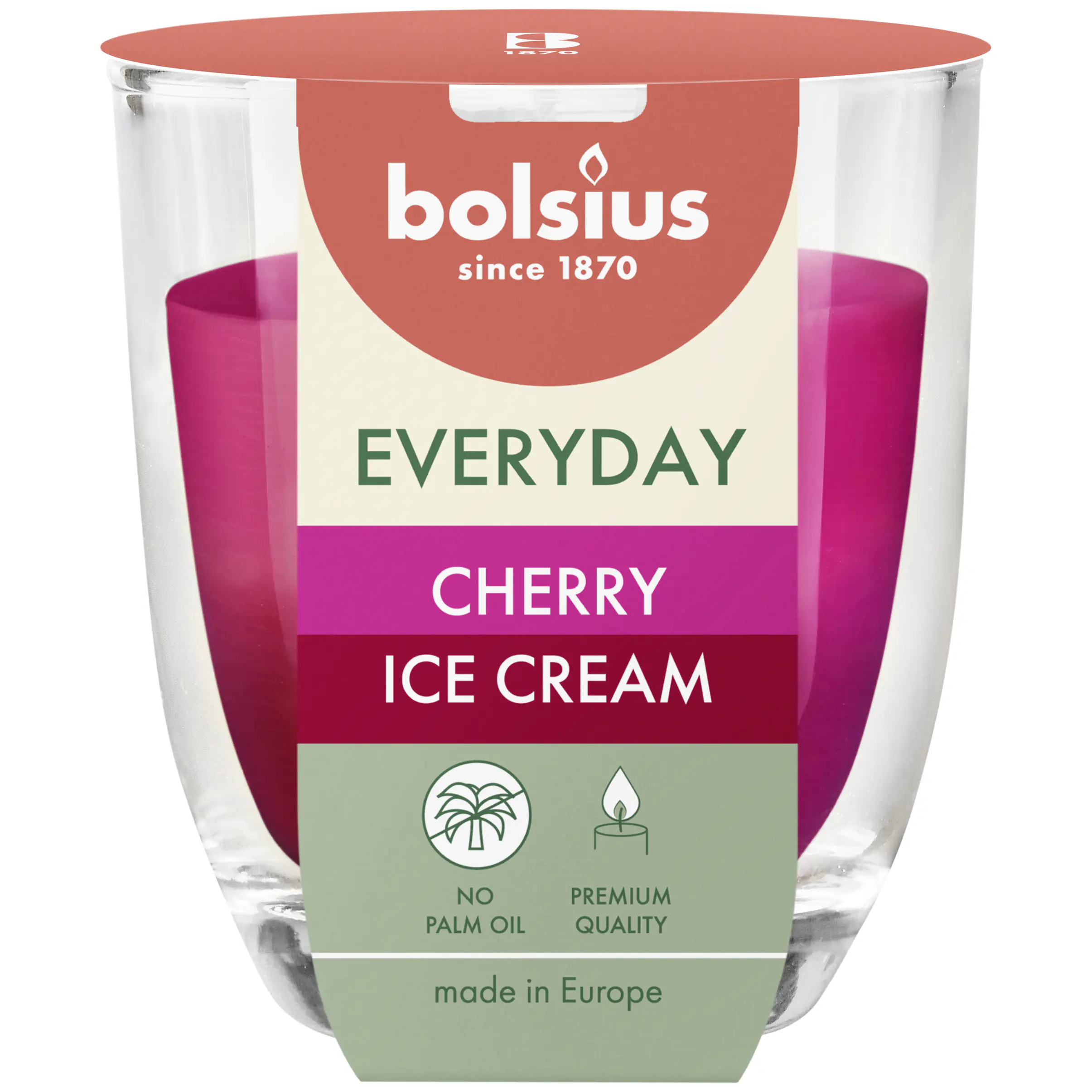 Bolsius Duftkerze im Glas Everyday Ø 7 x 8 cm cherry ice cream