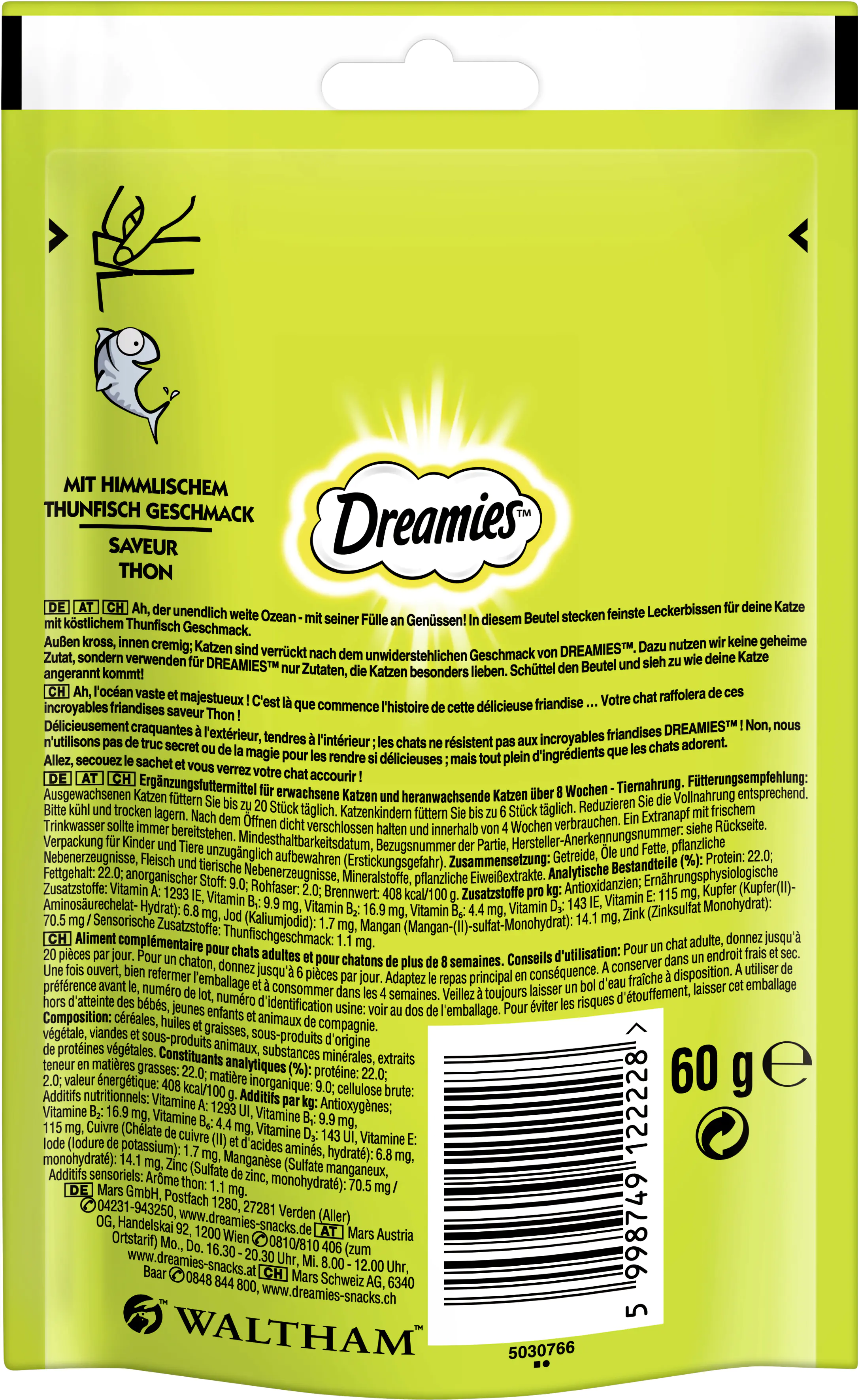 Dreamies Katzensnack Thunfisch 60 g