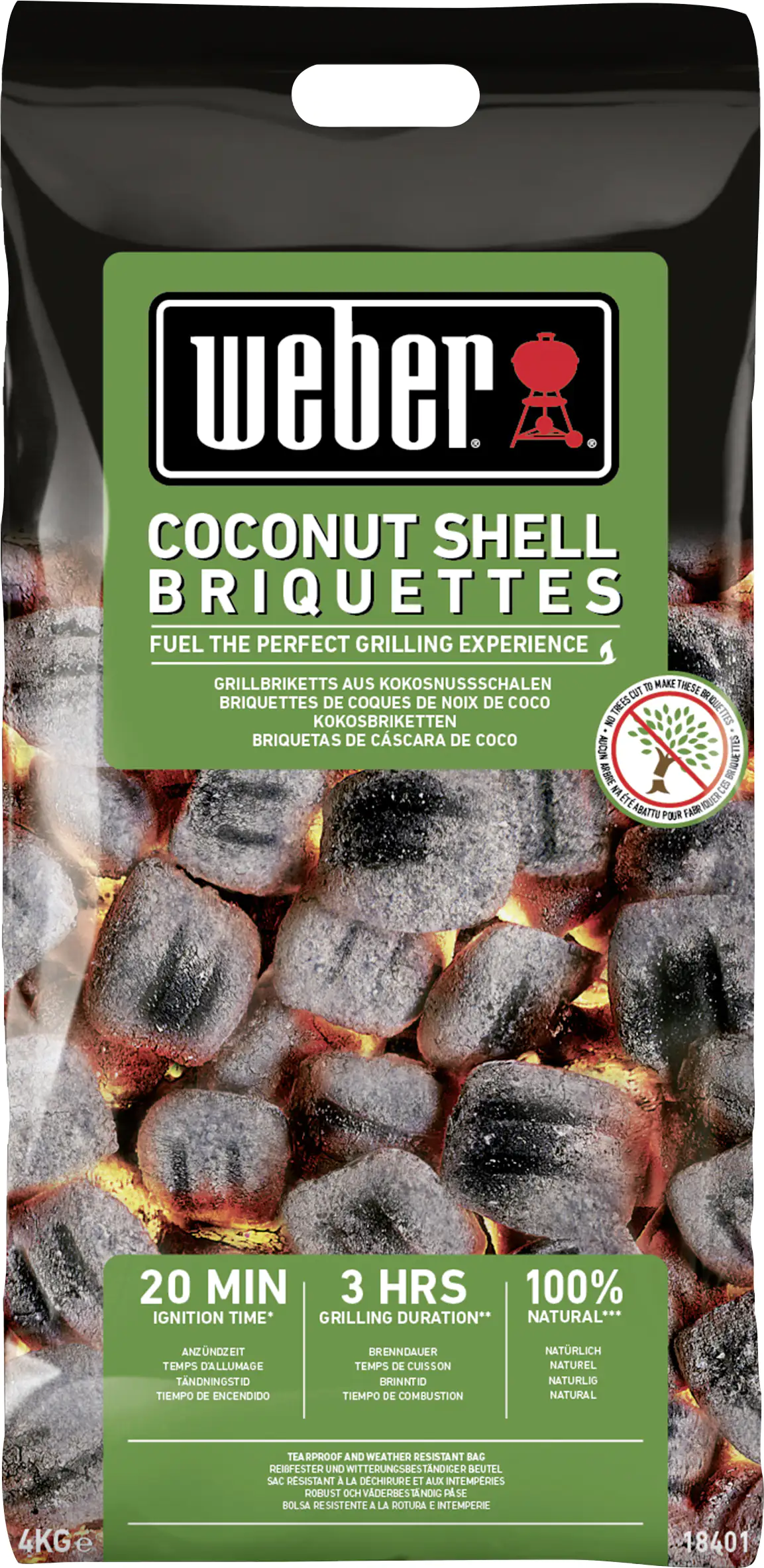 Weber Kokosnuss Briketts - 4 kg Weber Kokosnuss Briketts - 4 kg