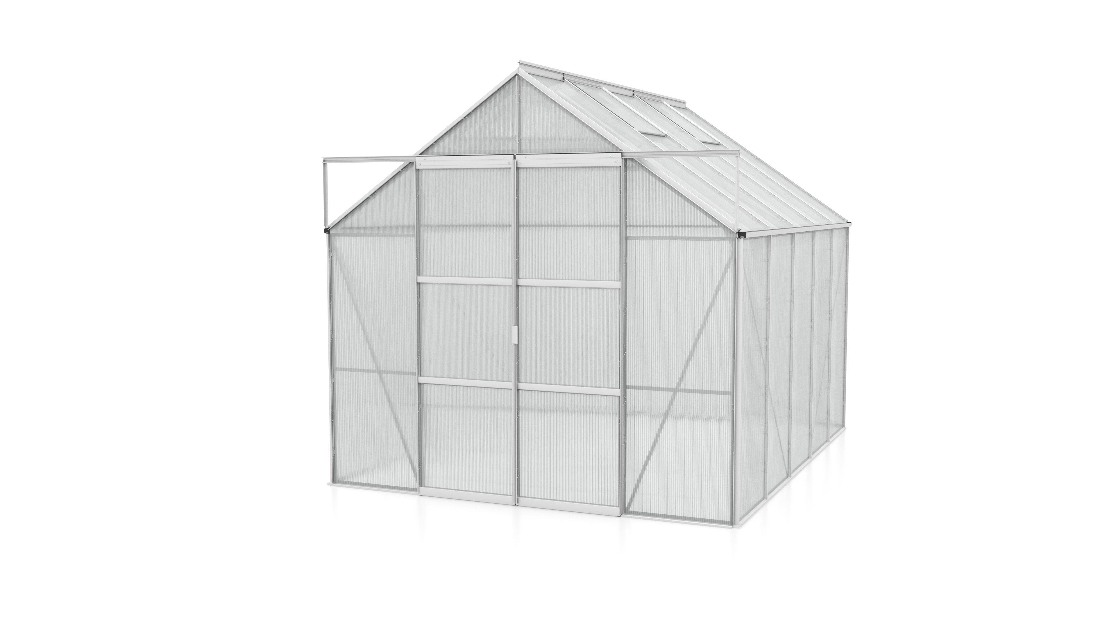 Vitavia Gewächshaus-Set Uranus 8300 HKP 6 mm alu 254 x 317 cm 