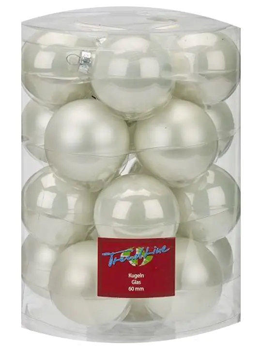 TrendLine Weihnachtskugeln aus Glas Ø 6 cm weiß 20 Stück TrendLine Weihnachtskugeln aus Glas Ø 6 cm weiß 20 Stück