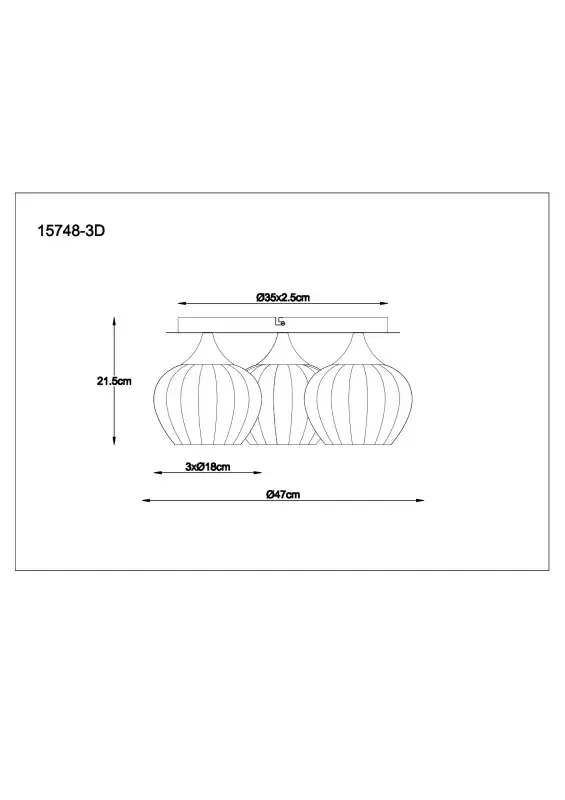 Globo Deckenleuchte Sander Ø 47 x 21,5 cm bunt matt
