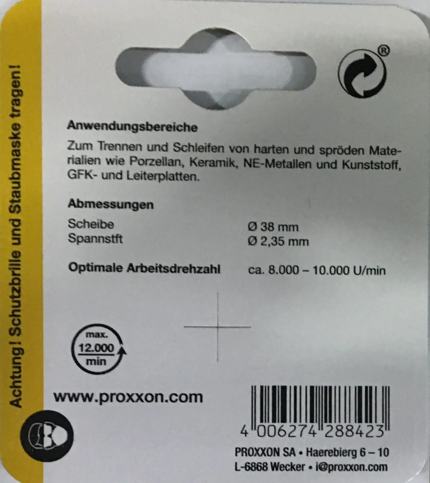 Proxxon Micromot Trennscheibe Ø 38 mm diamentiert