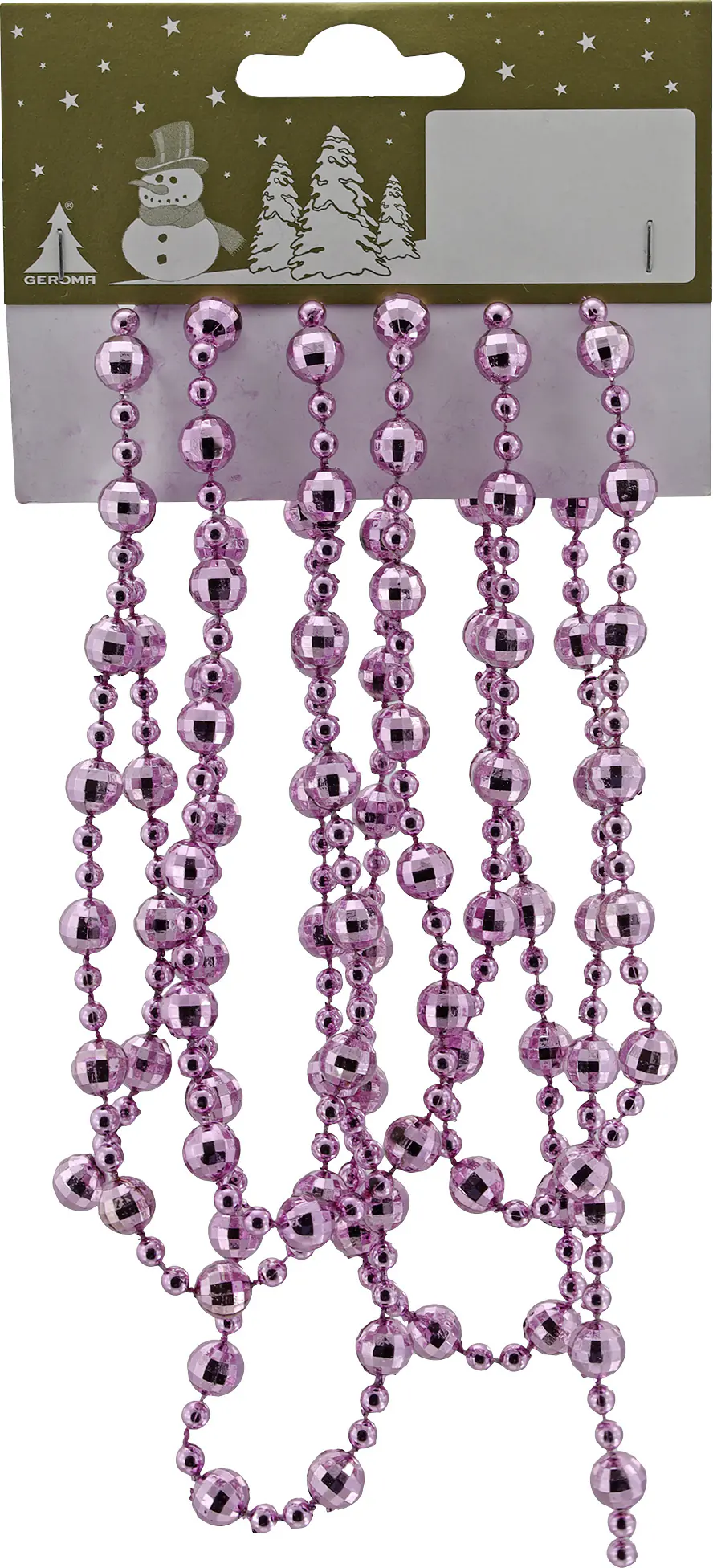 Facettenkugelkette Kunststoff 180 cm rosa 