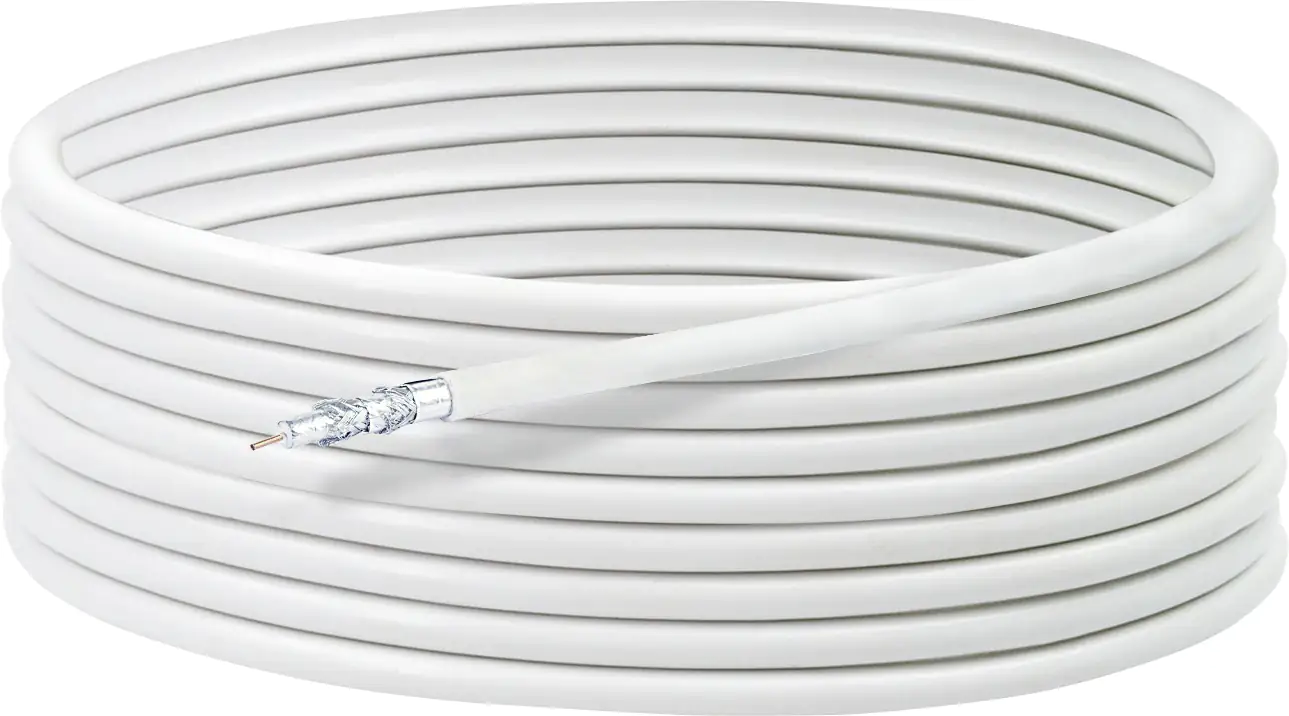 Schwaiger Koaxialkabel KOX13550 052 (135dB) weiß, 50,0m, 5-fach geschirmt, ohne F Stecker Schwaiger Koaxialkabel KOX13550 052 (135dB) weiß, 50,0m, 5-fach geschirmt, ohne F Stecker